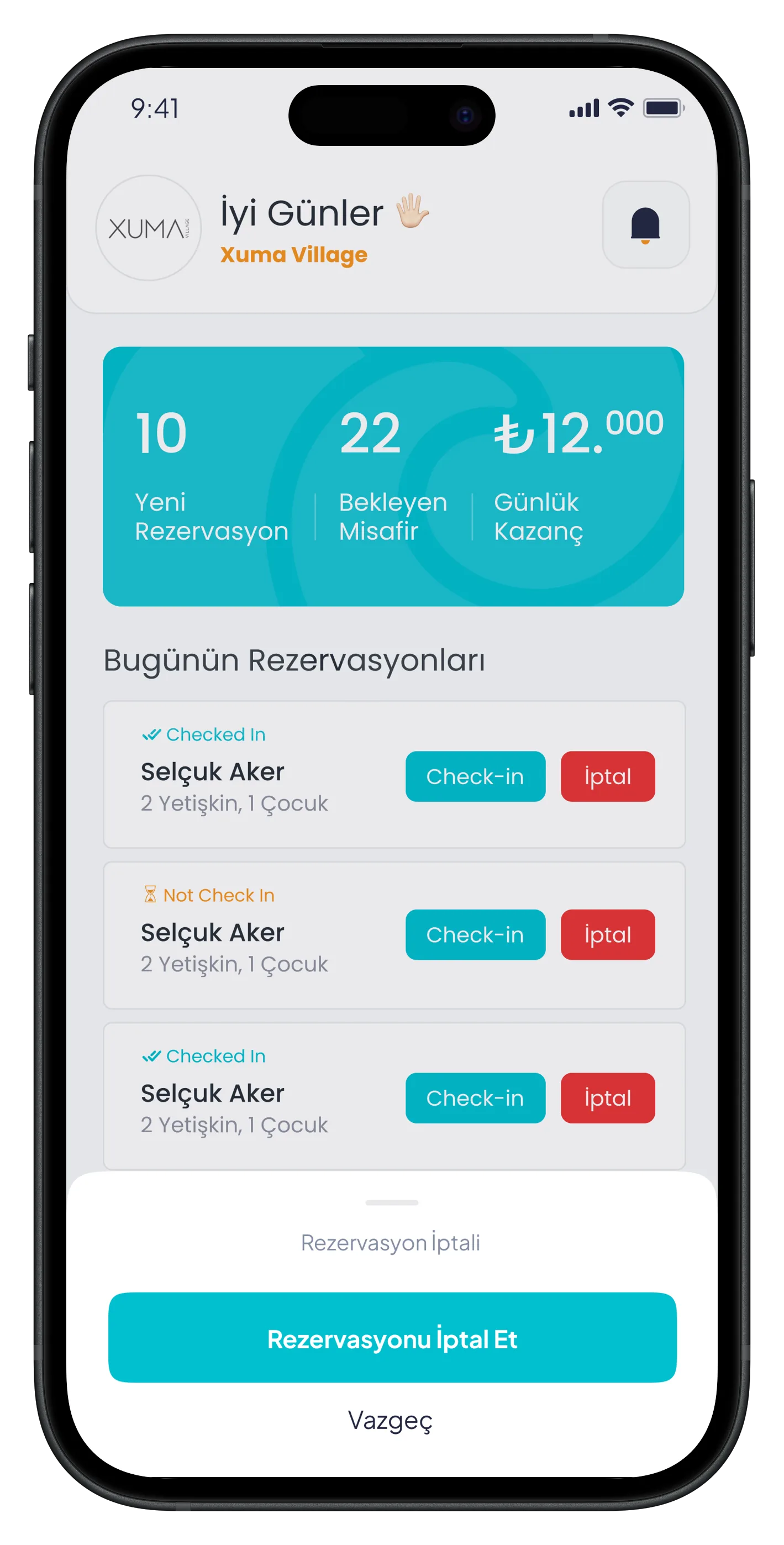Beach Reservation Mobile App — tasarım 2