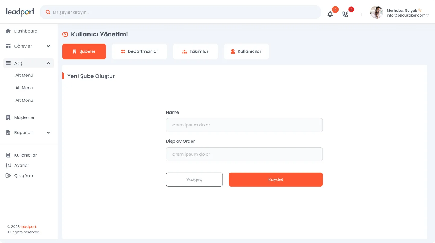 Leadport Customer App — tasarım 14