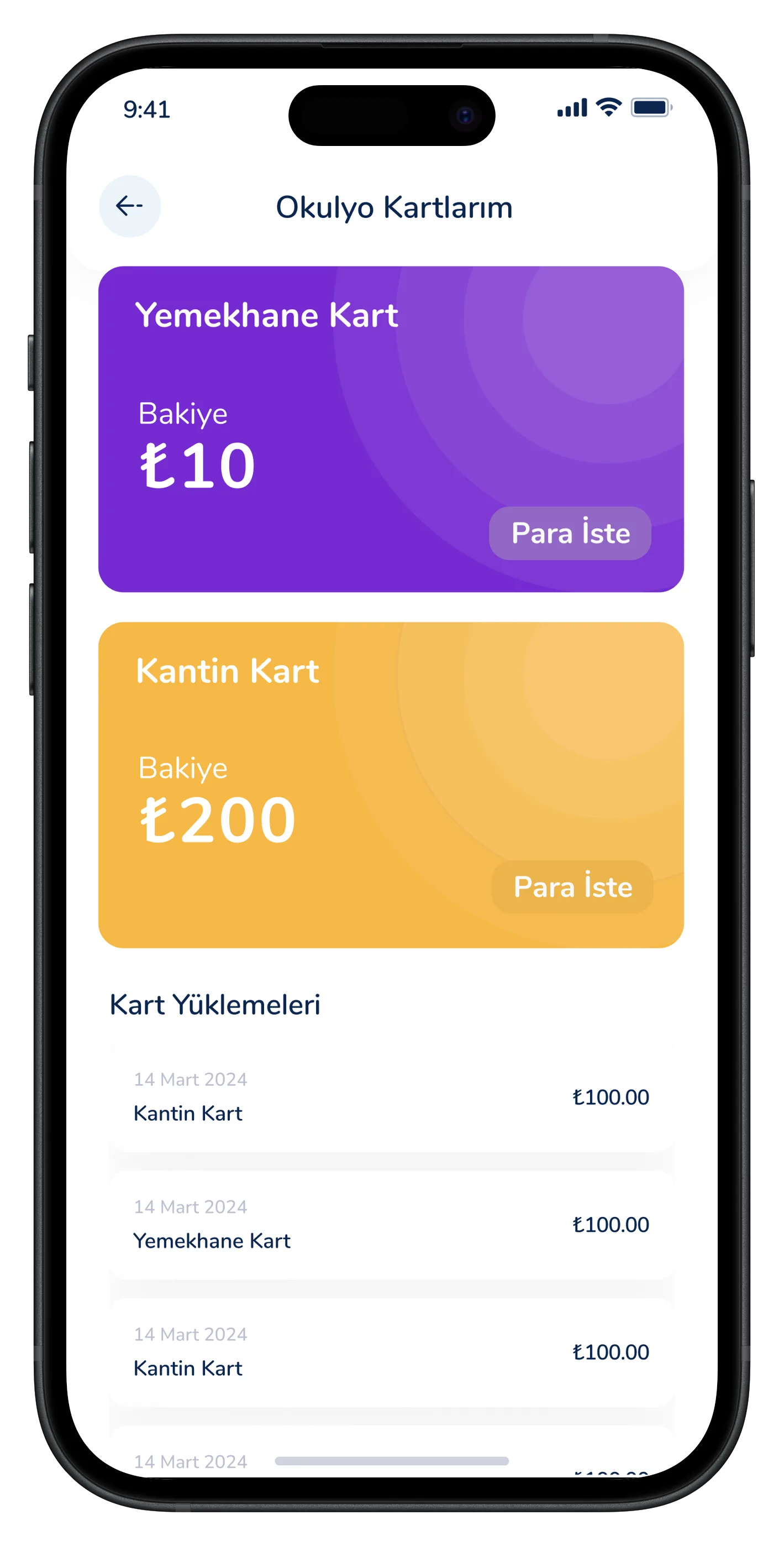 Parent & Student Mobile App — tasarım 10