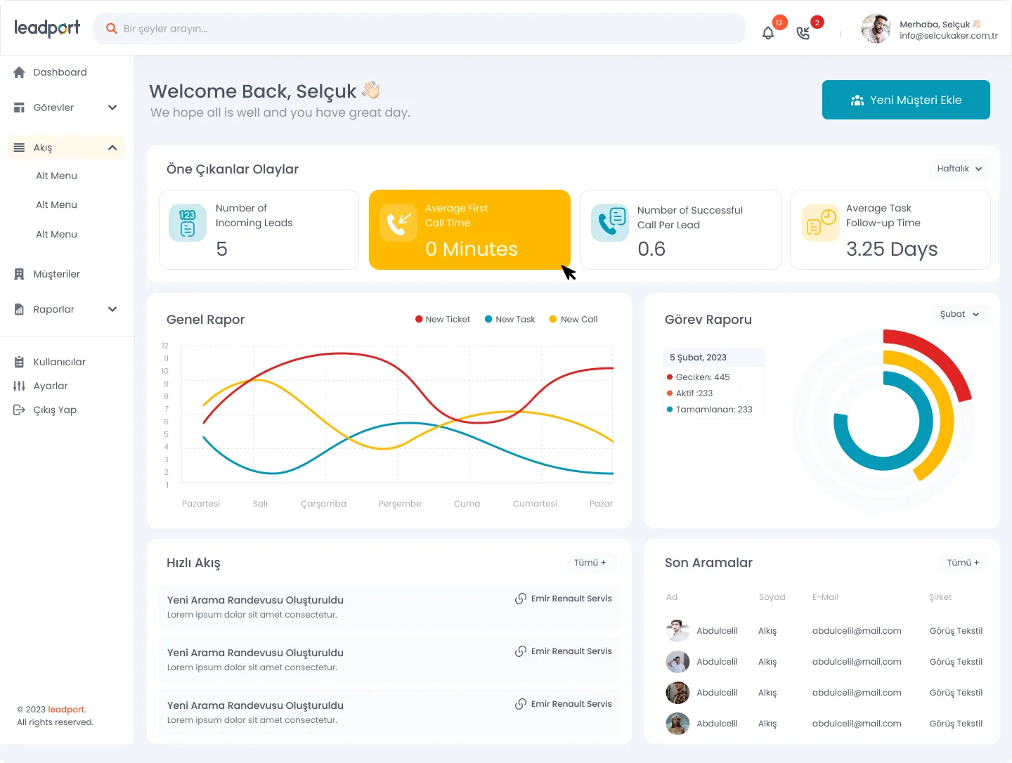 Leadport Customer App — tasarım 3