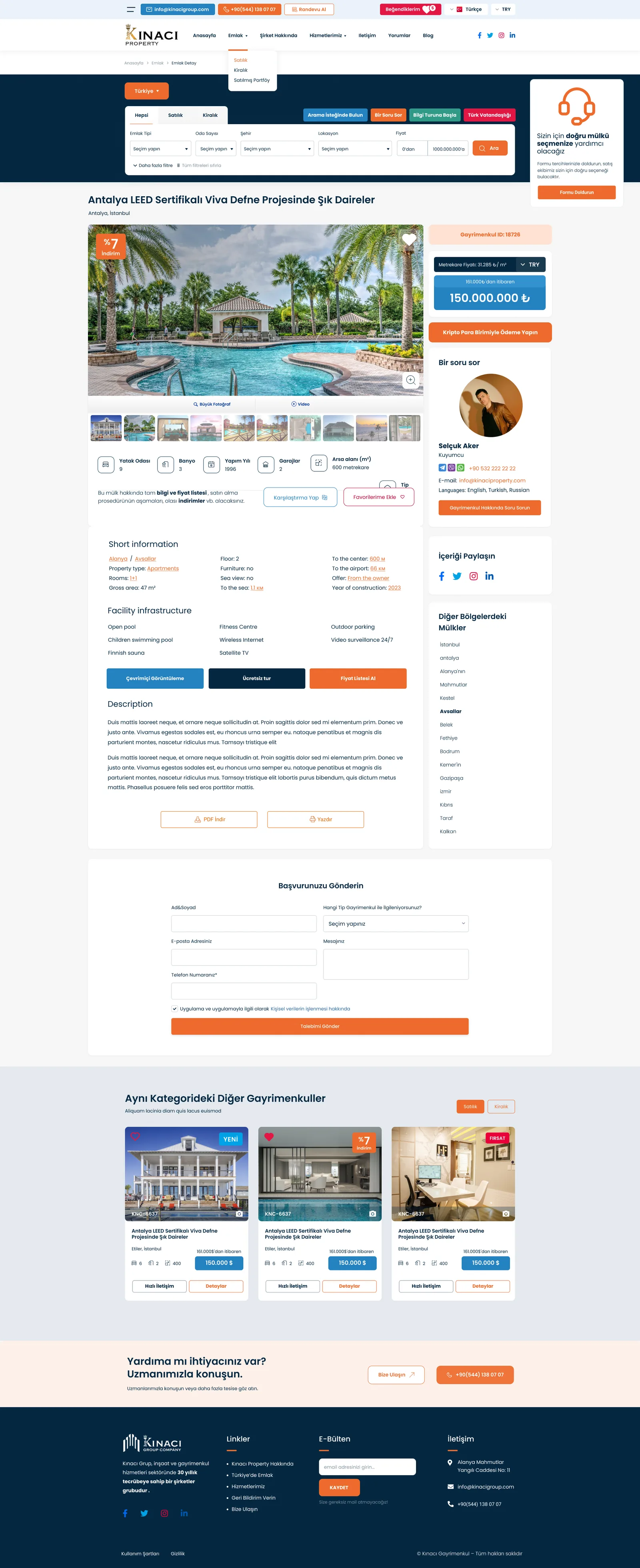 Real Estate Website — tasarım 9