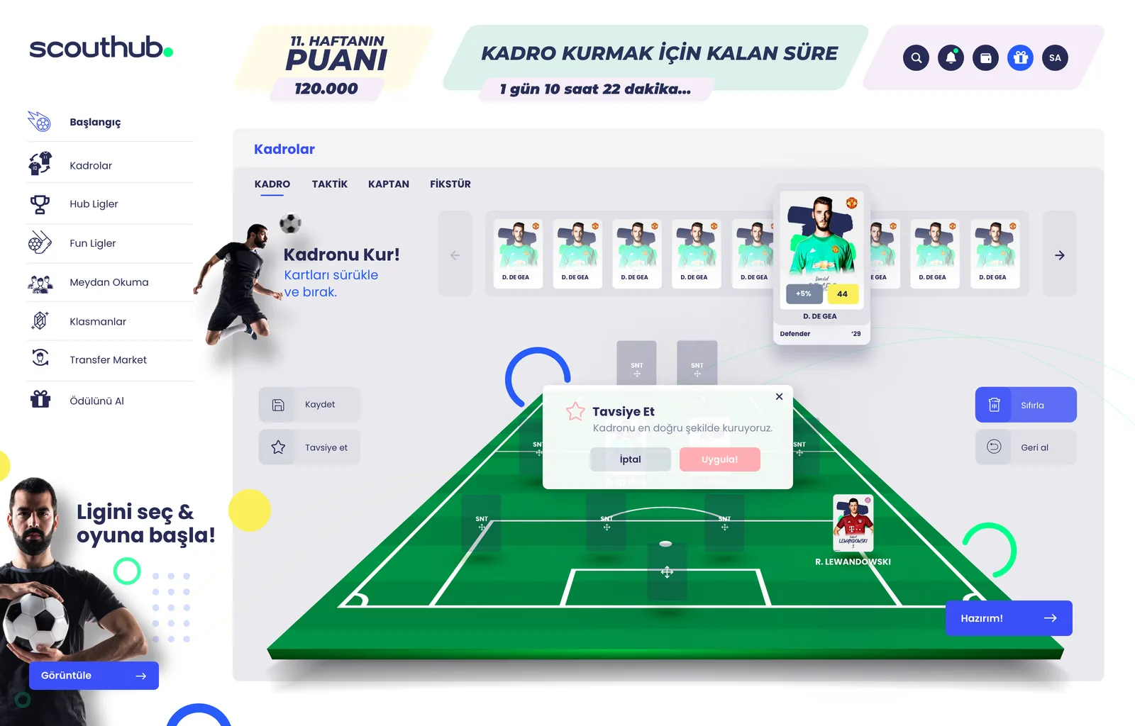 Scouthub Web App — tasarım 9