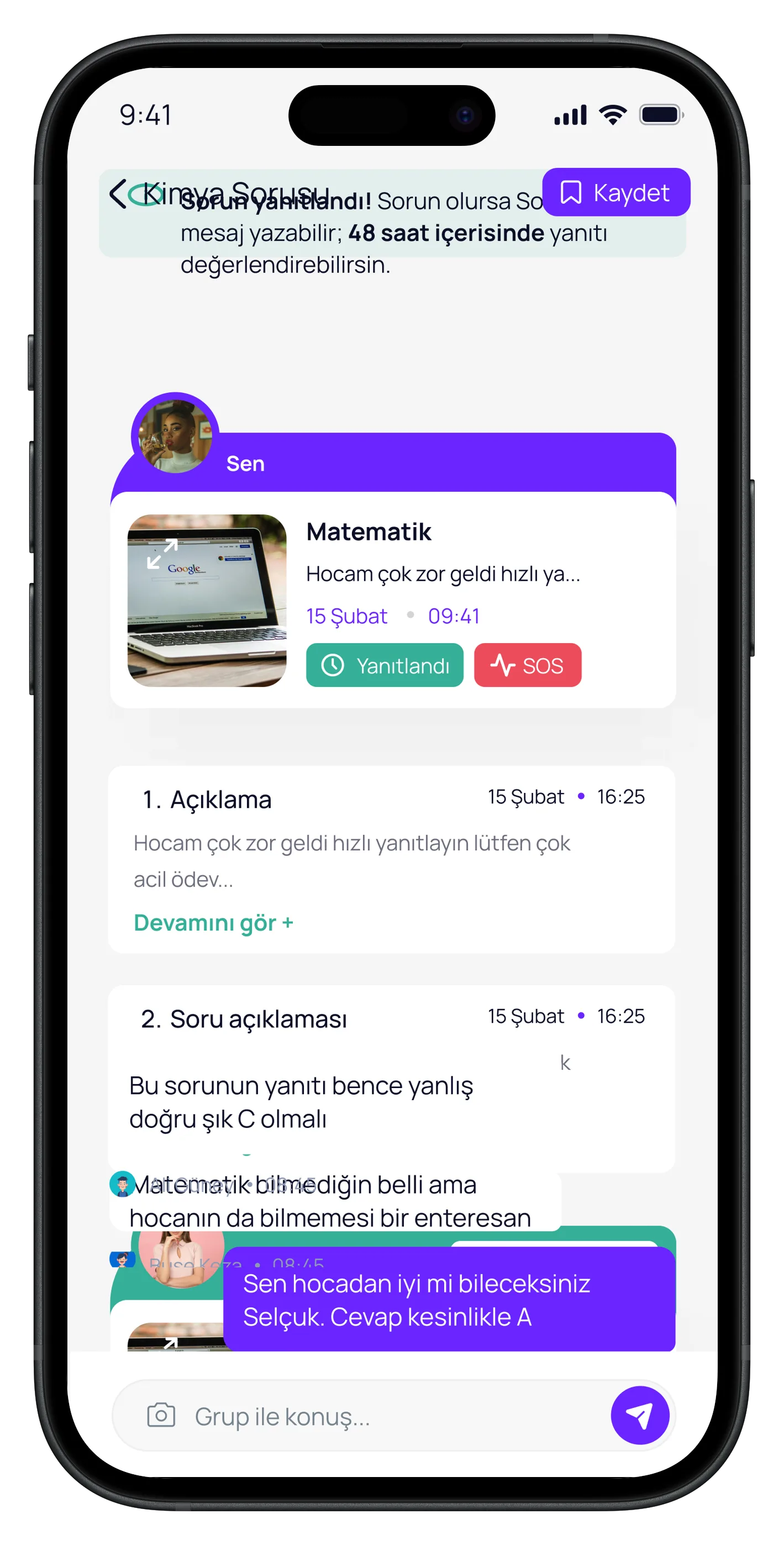 Question Based Education App — tasarım 22