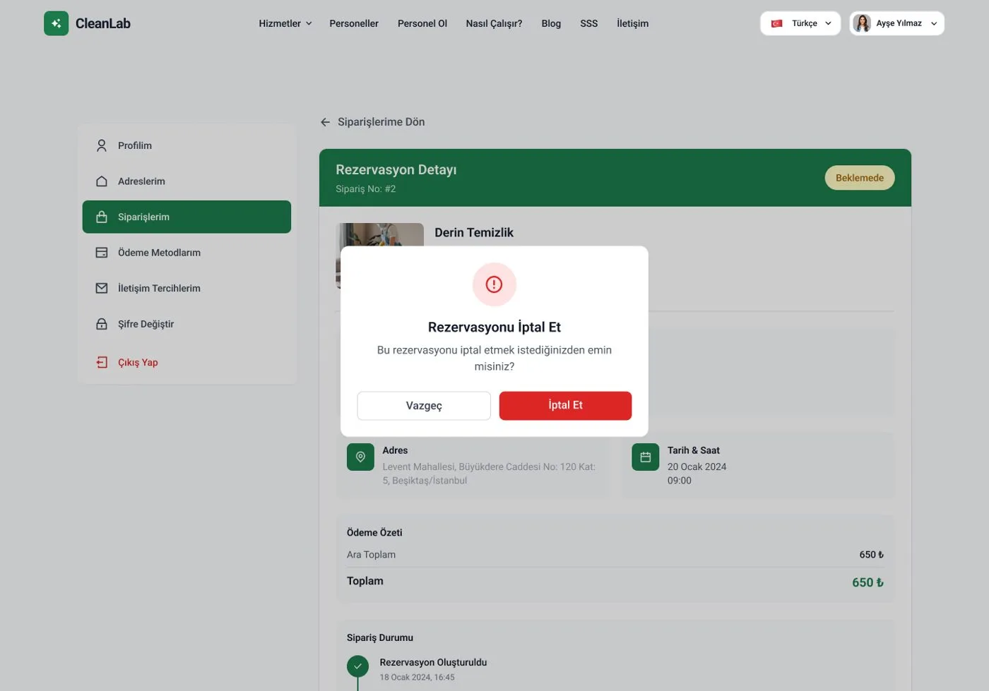Clean Lab Web — tasarım 8