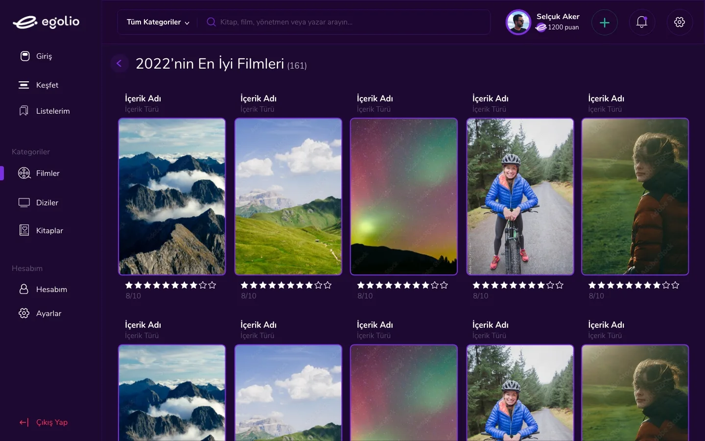 Movie Web App — tasarım 8