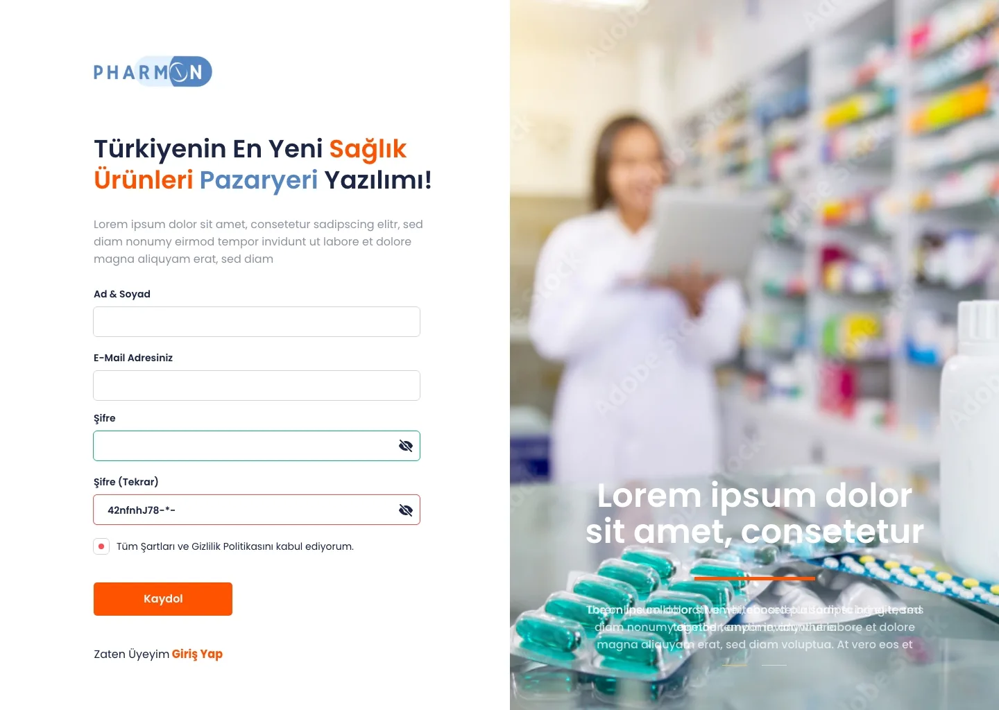 Pharmacy MarketPlace — tasarım 4