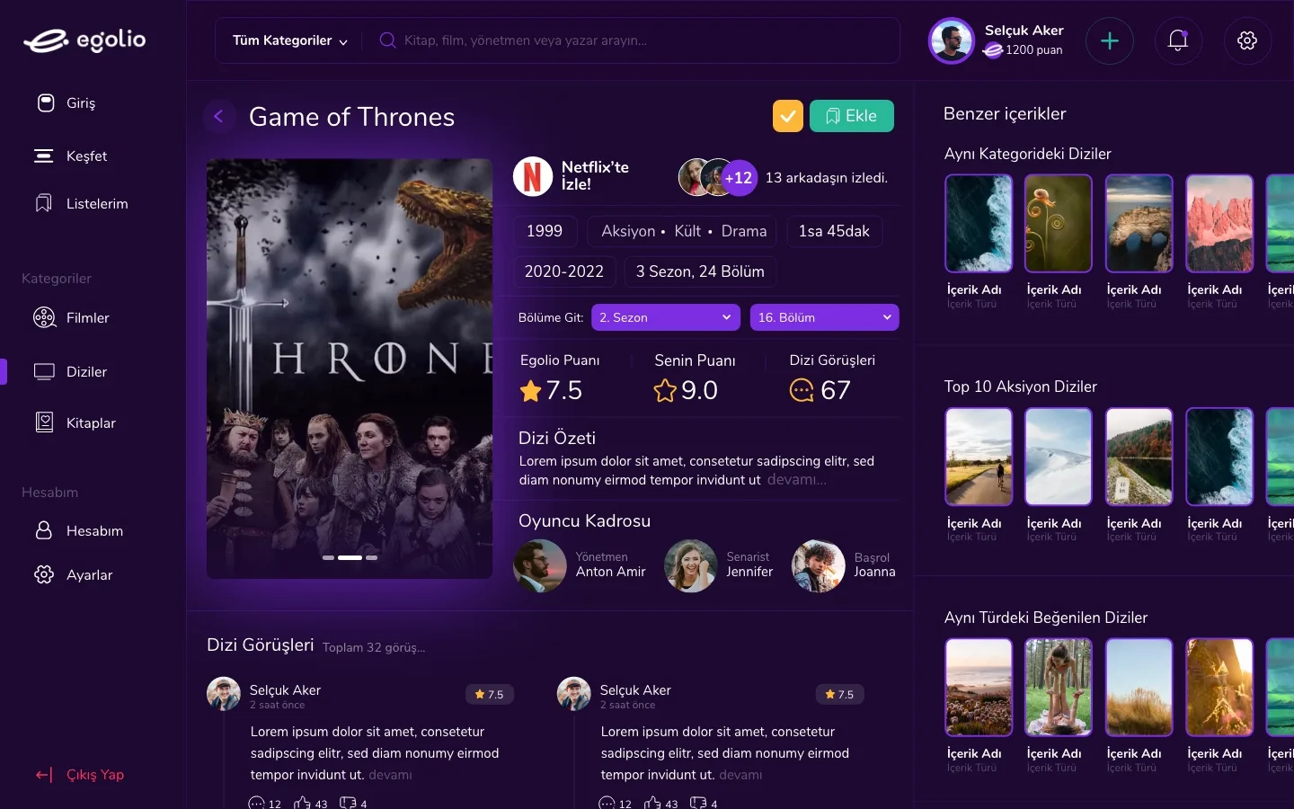 Movie Web App — tasarım 2