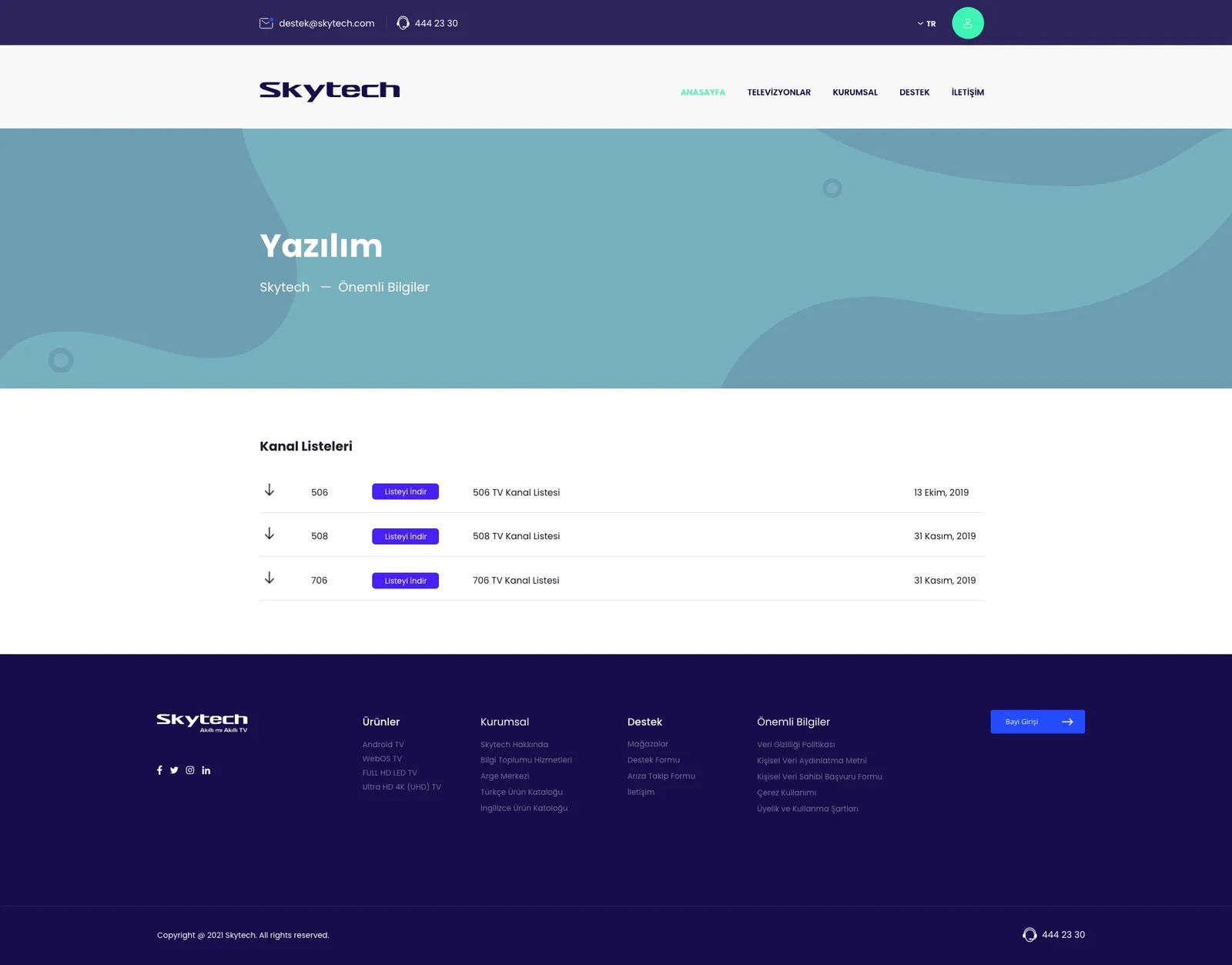 Skytech Website — tasarım 6