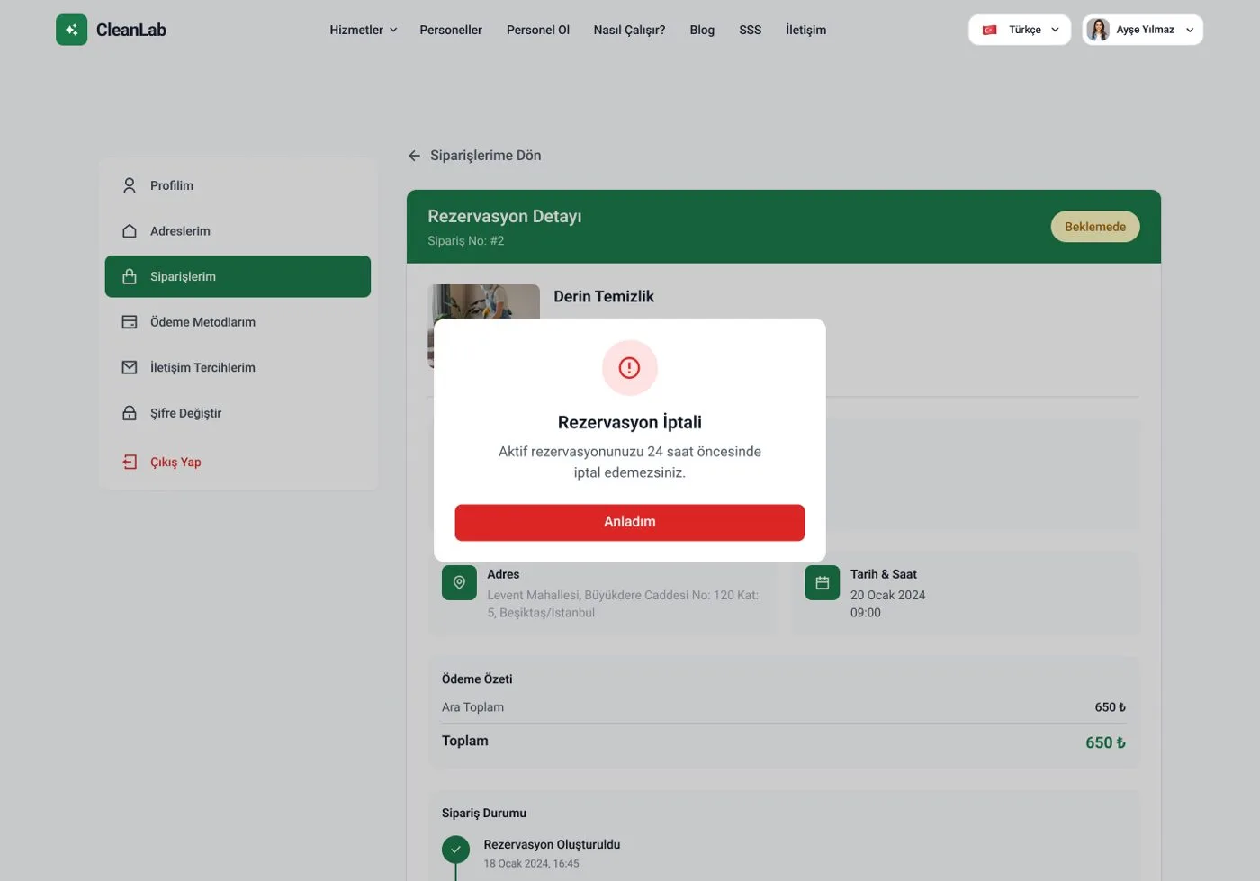 Clean Lab Web — tasarım 9
