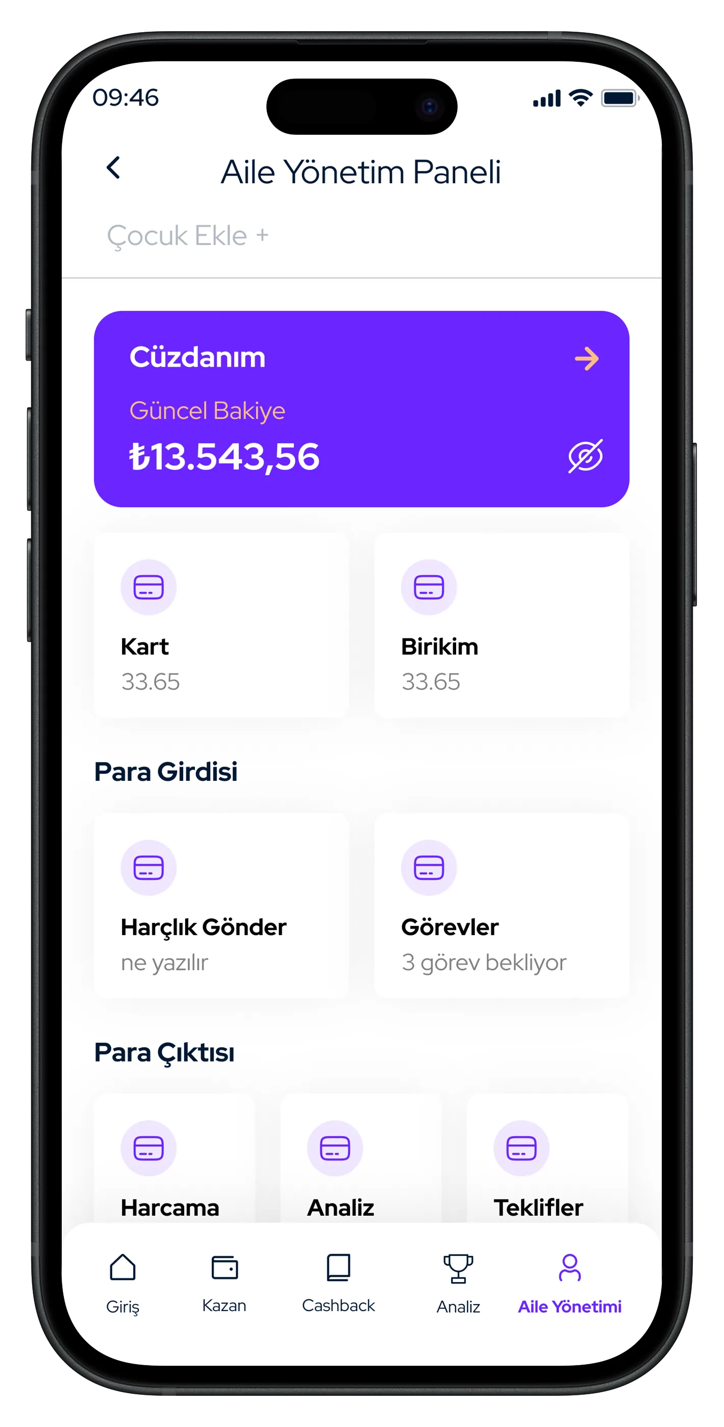 Parent & Child Finance Mobile App — tasarım 18