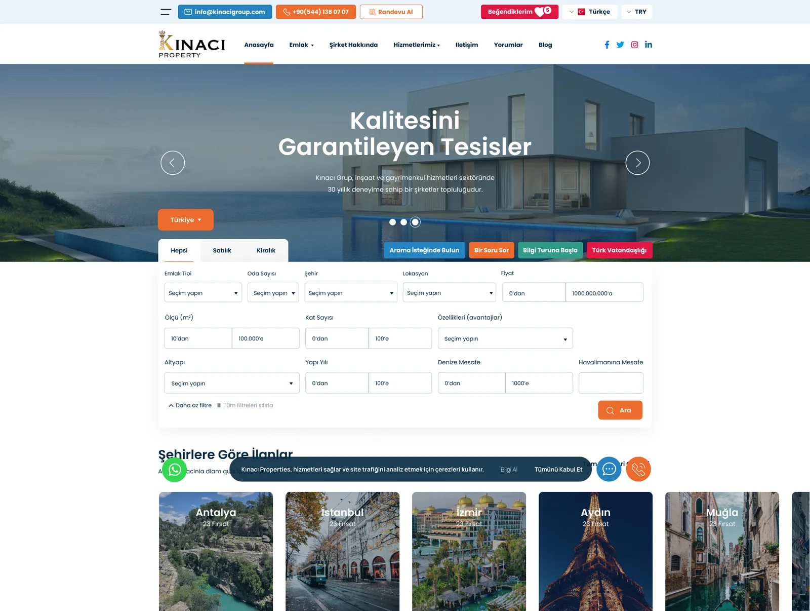Real Estate Website — tasarım 2