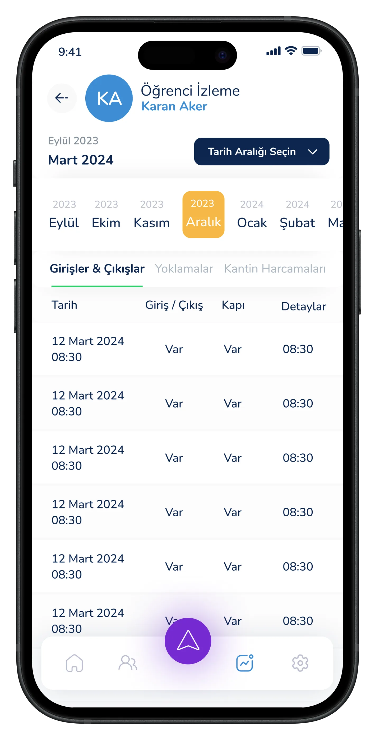 Parent & Student Mobile App — tasarım 5