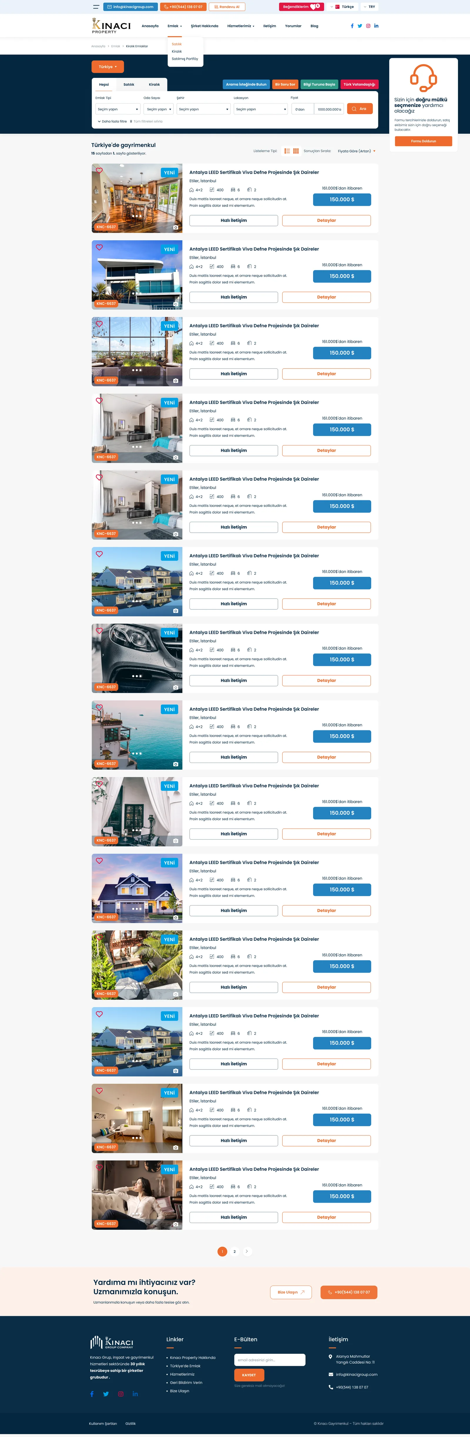 Real Estate Website — tasarım 14