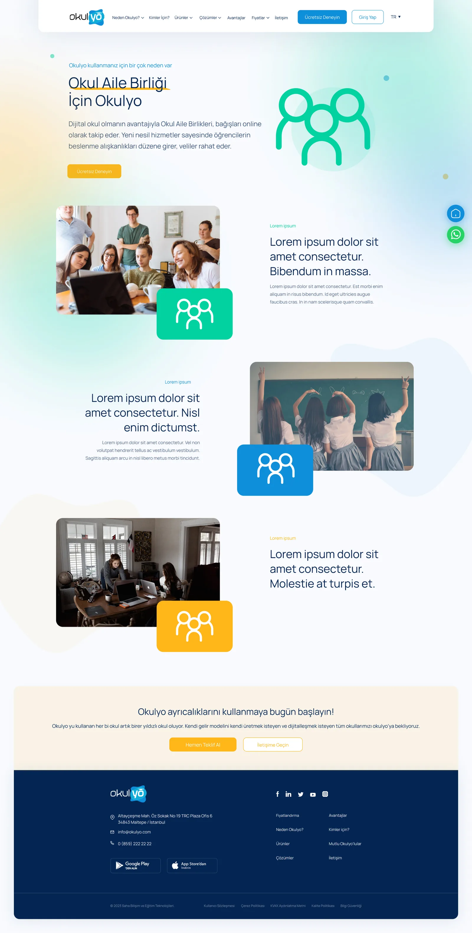 Okulyo Corporate Website — tasarım 3