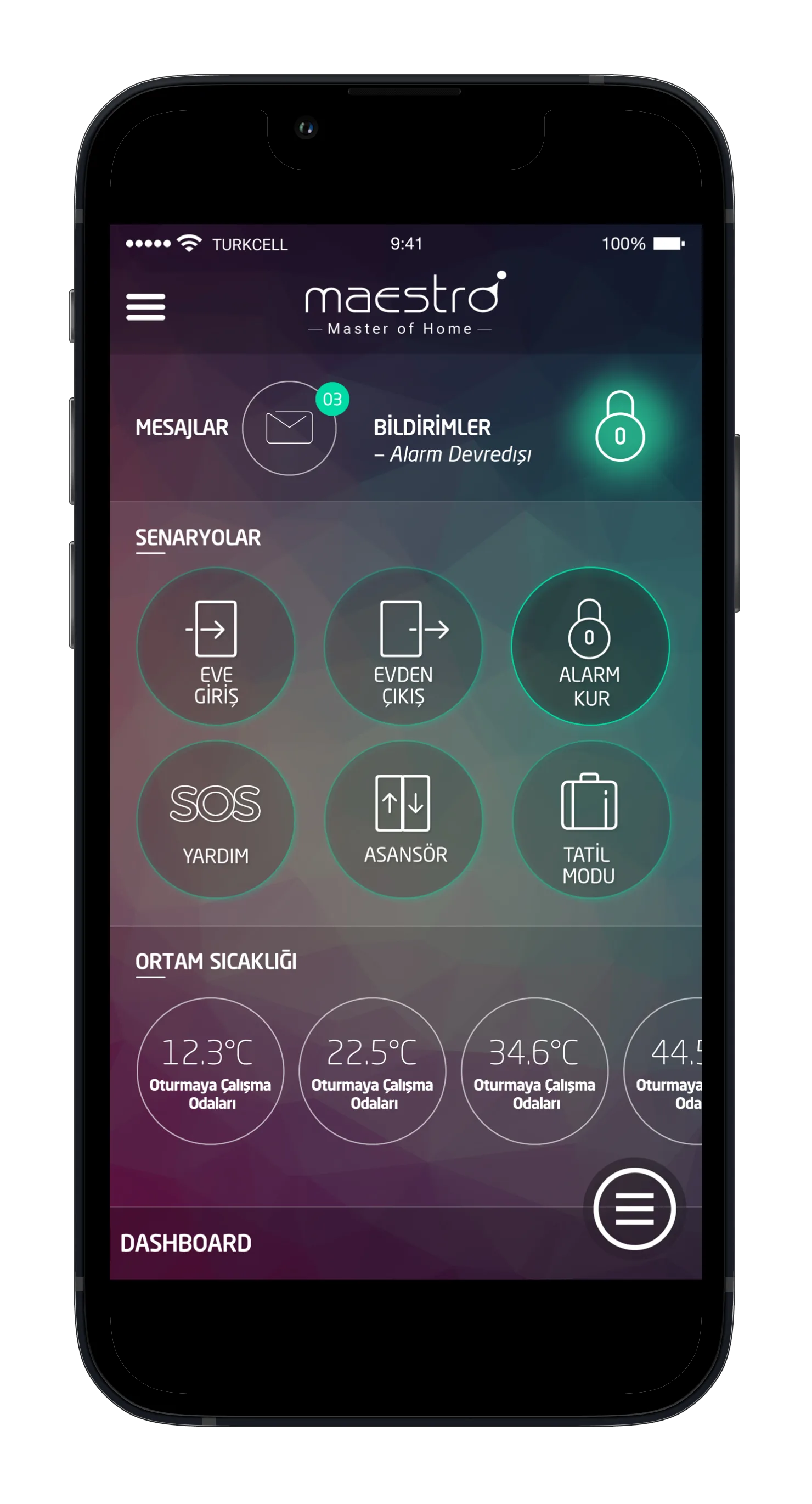 Intelligent House App — tasarım 1