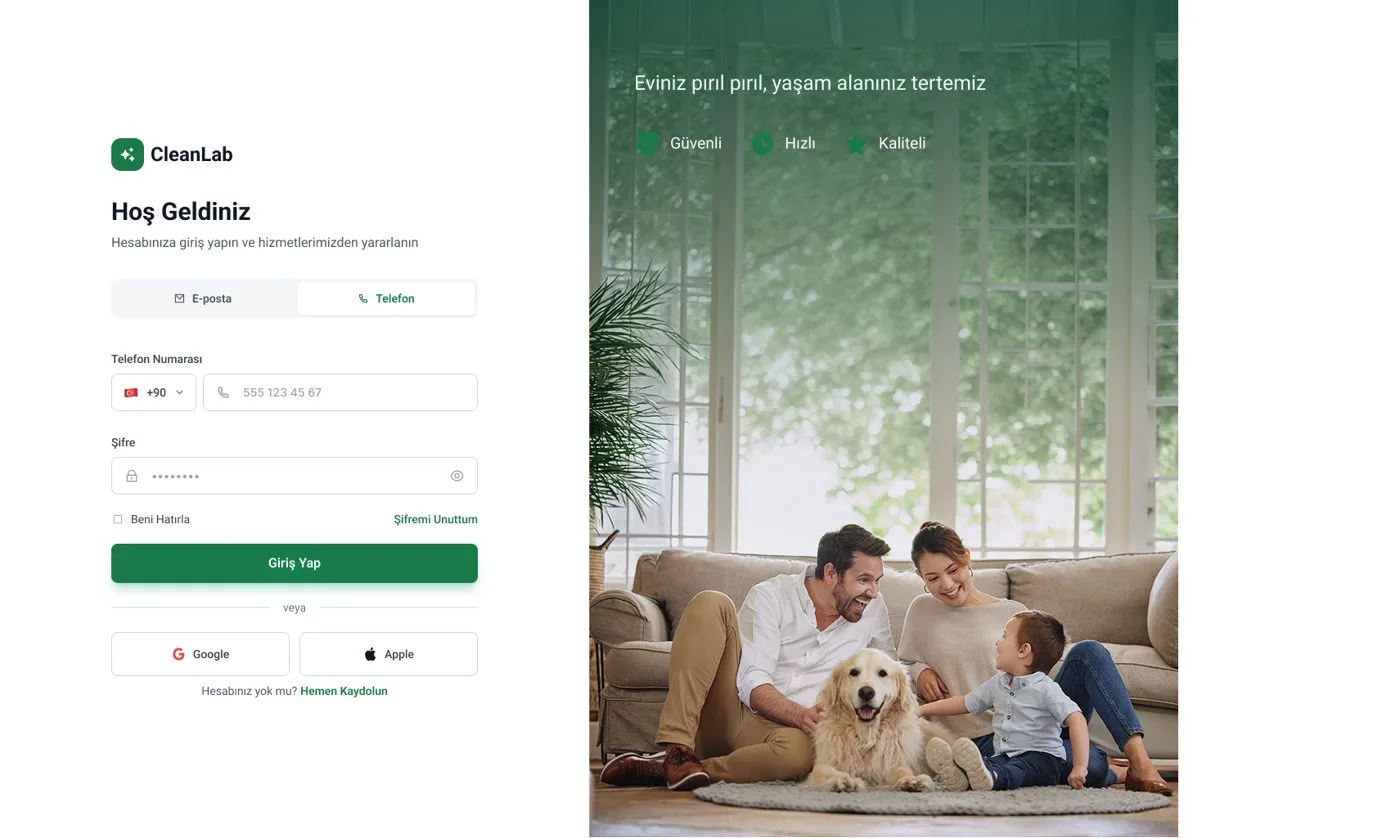 Clean Lab Web — tasarım 2