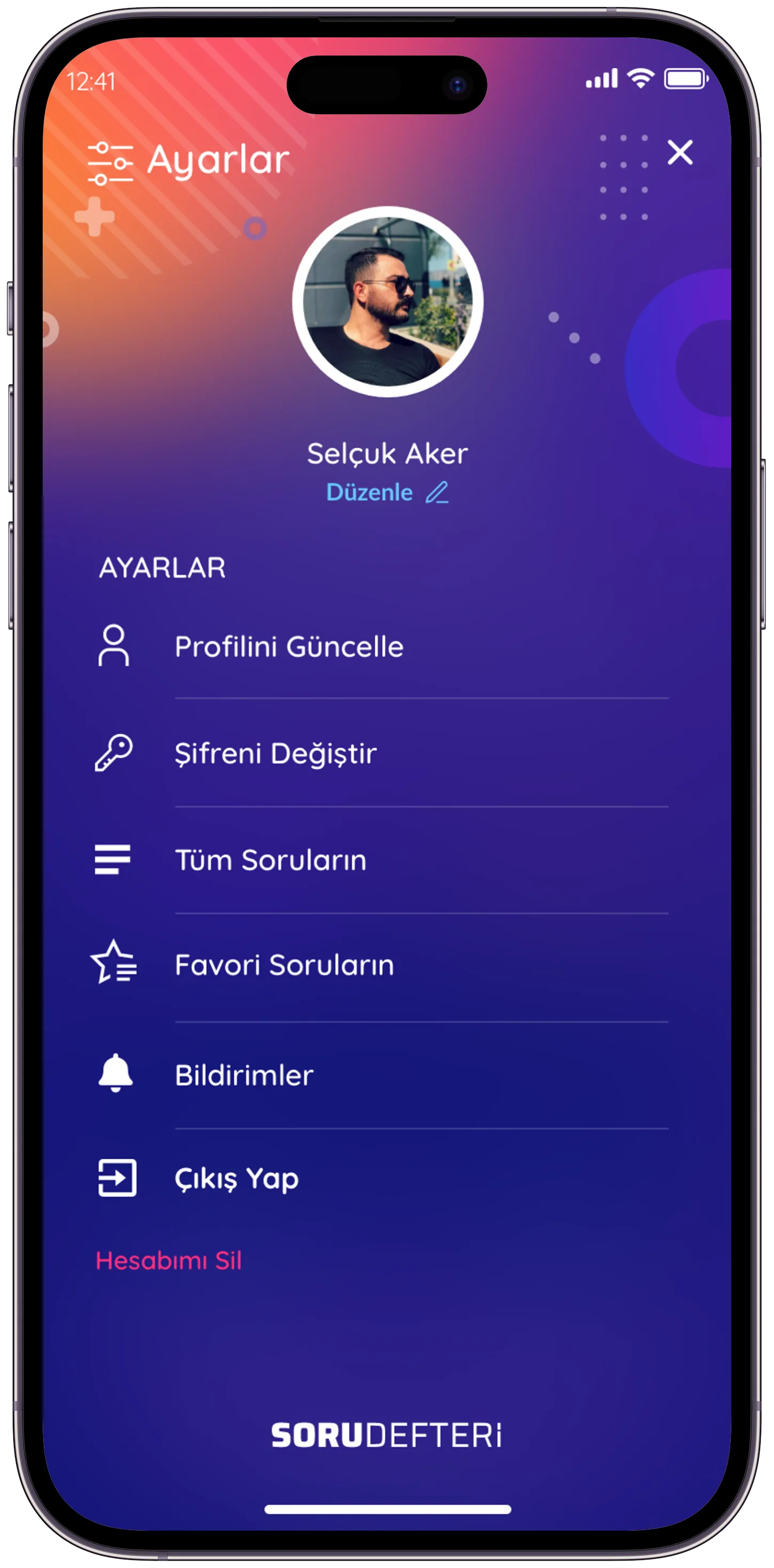 Soru Defteri Q&A App — tasarım 10