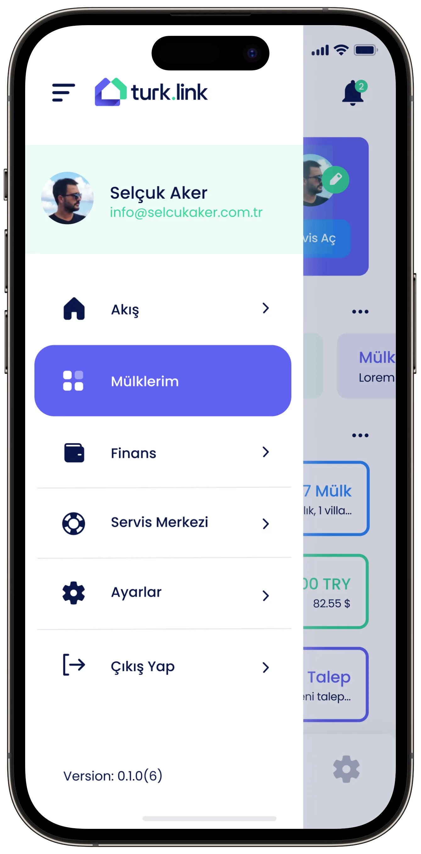 Real Estate App — tasarım 2