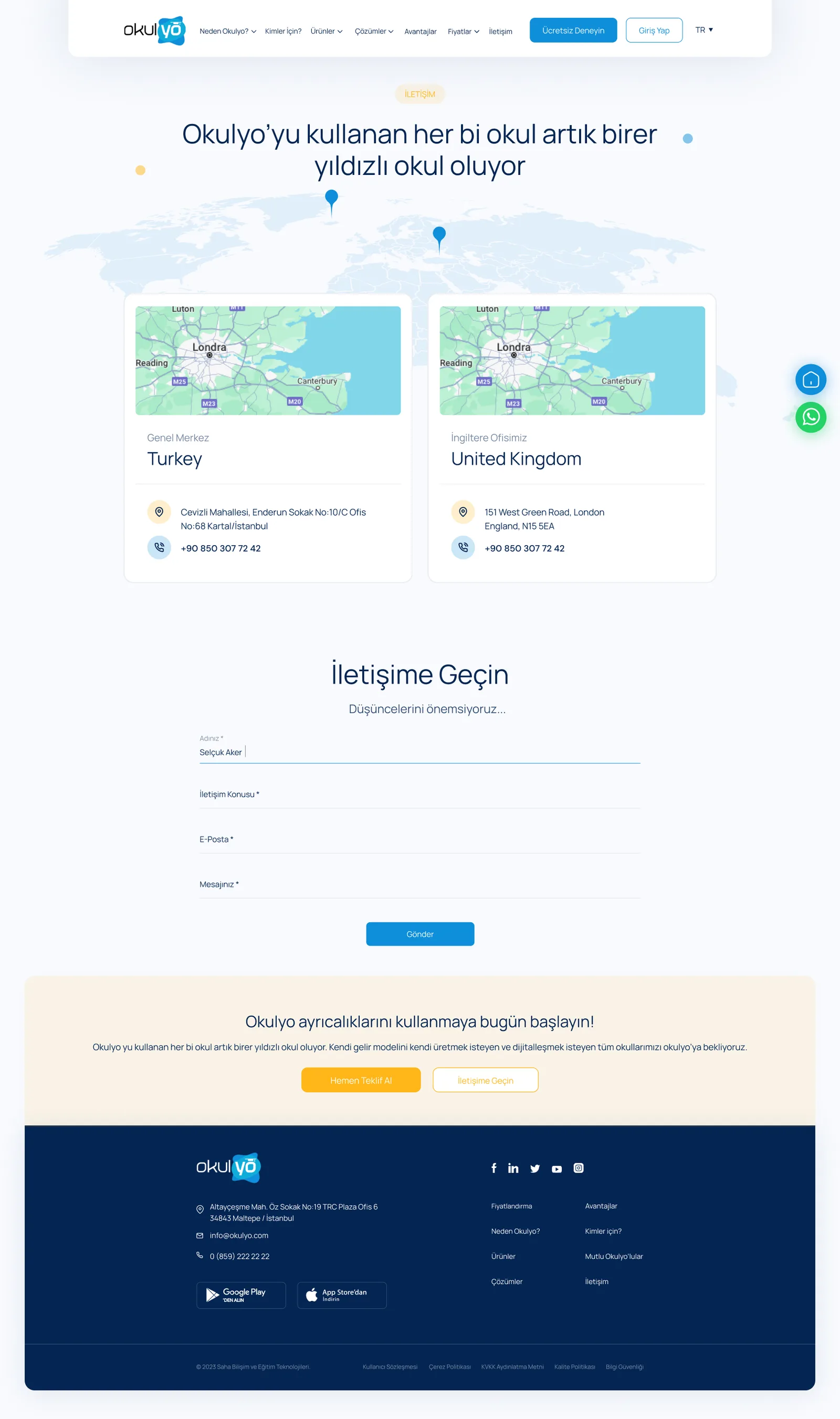 Okulyo Corporate Website — tasarım 17