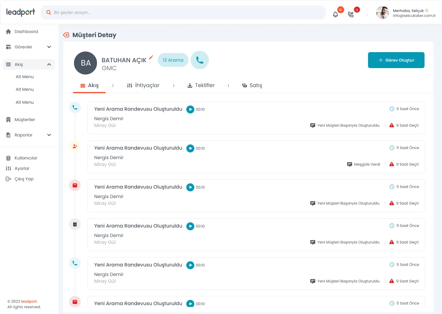 Leadport Customer App — tasarım 16