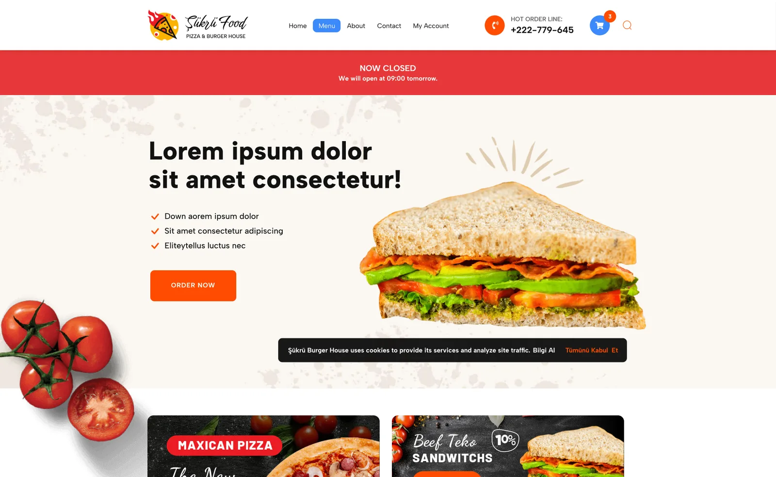 Food Order — tasarım 3