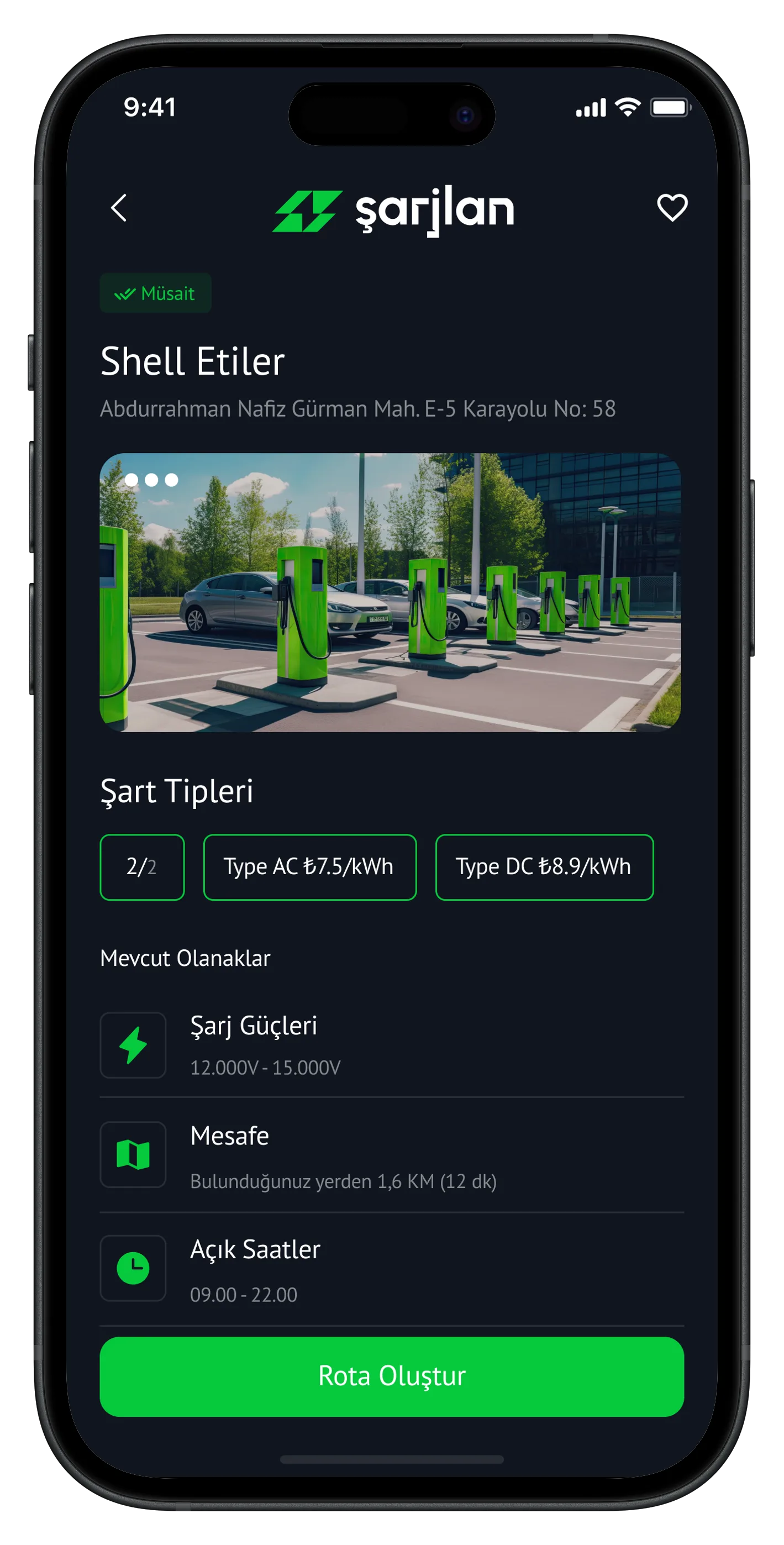 Car Charging Stations App — tasarım 12