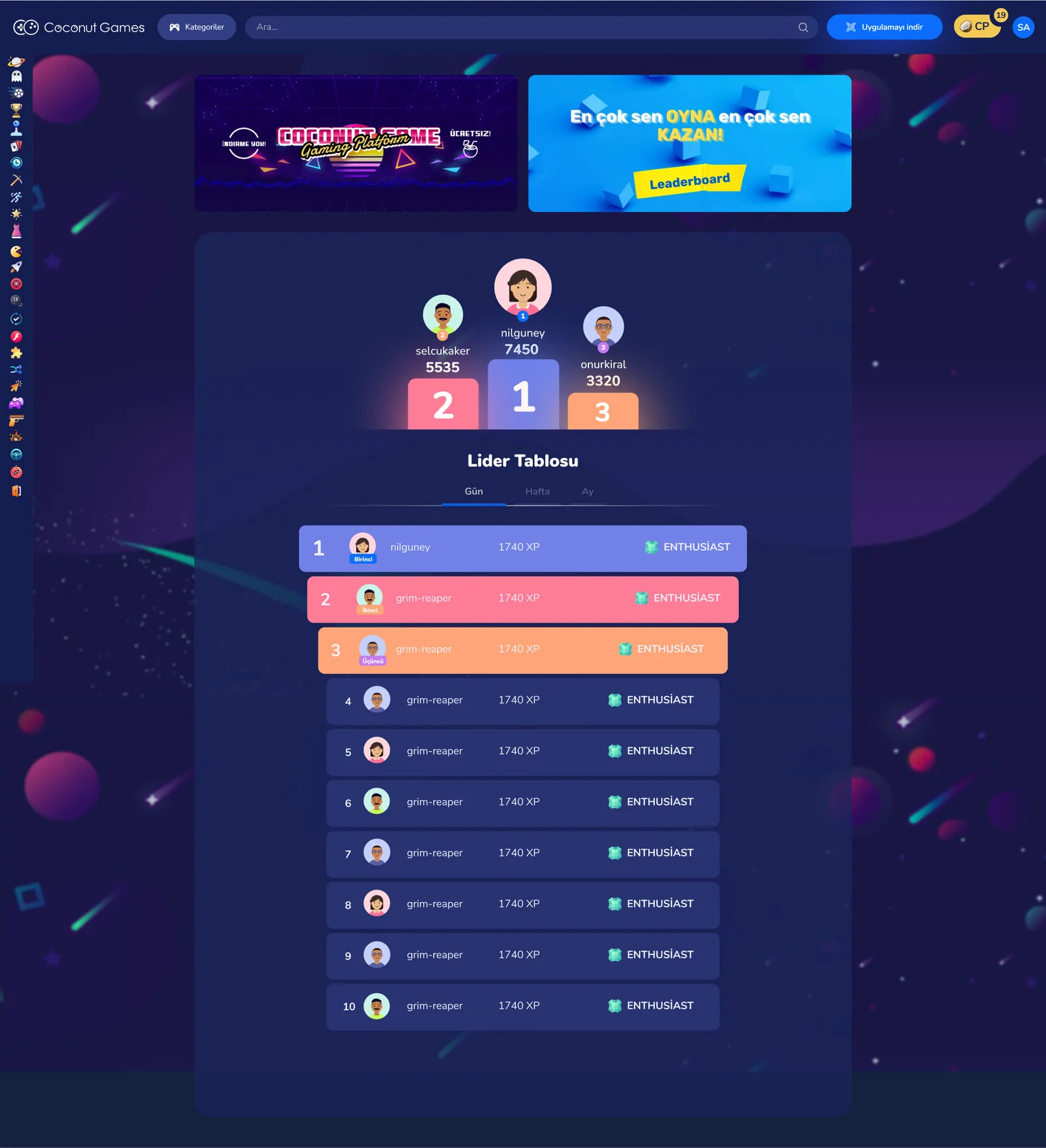 Game Community Website — tasarım 6