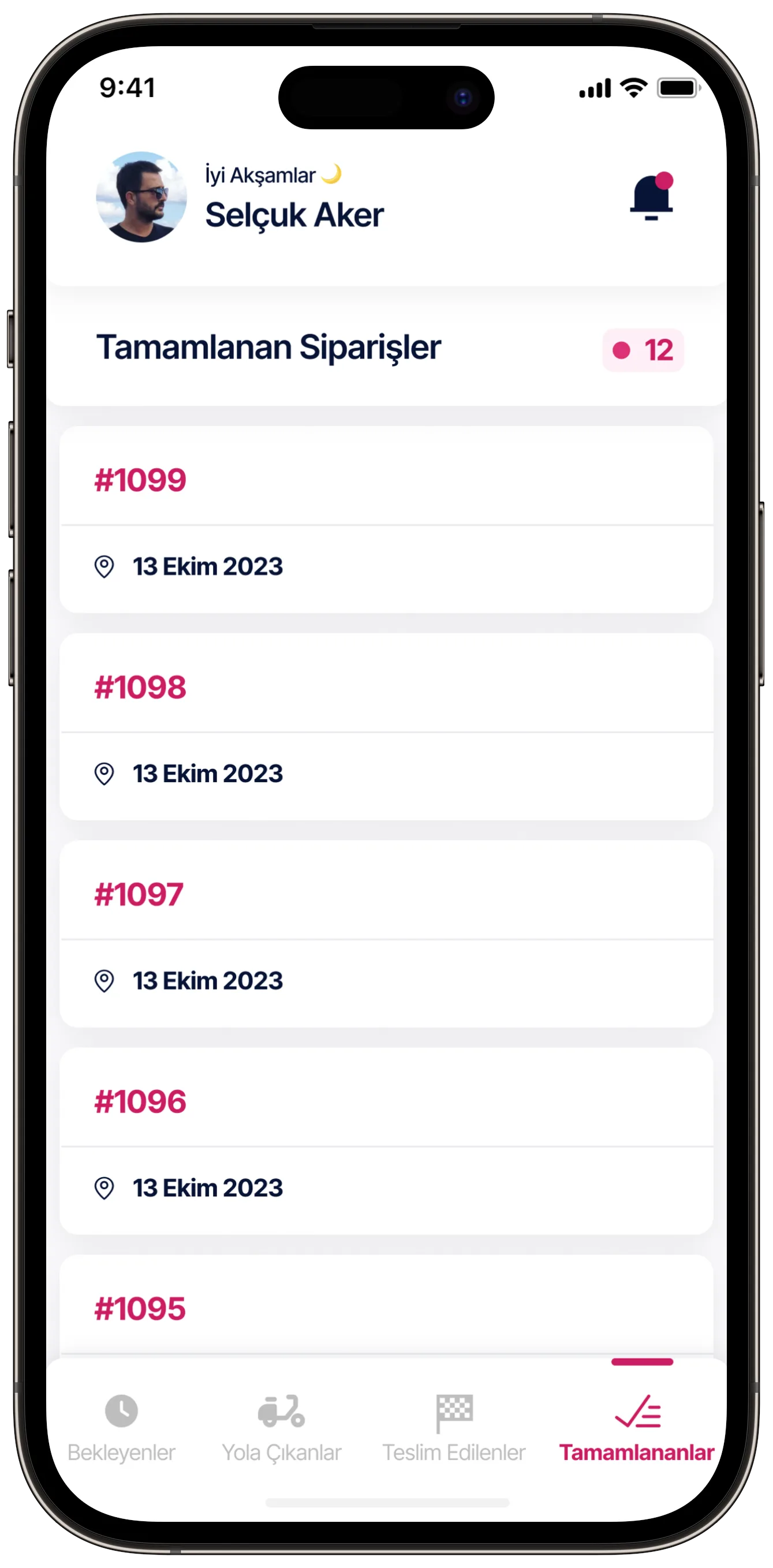 Courier App — tasarım 5