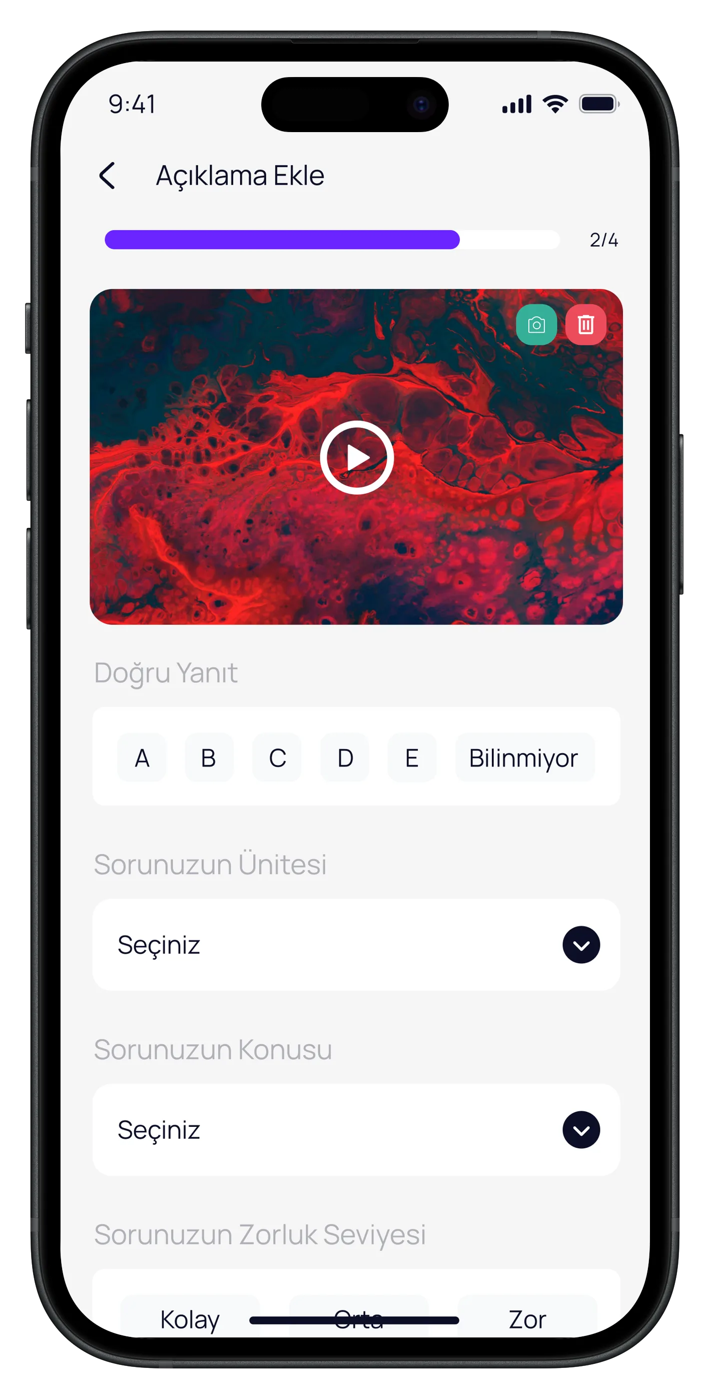 Question Based Education App — tasarım 28