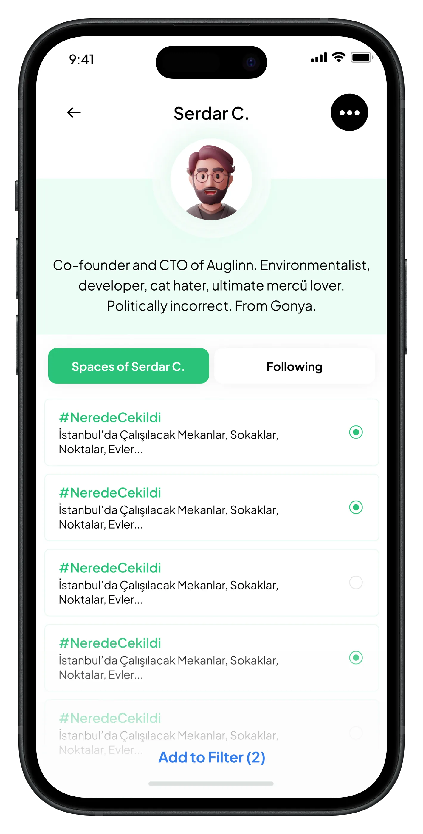 Auglinn Mobile App — tasarım 14