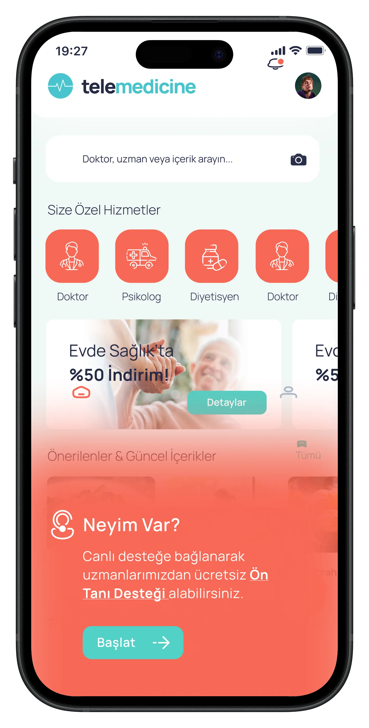 Health Mobile App — tasarım 4