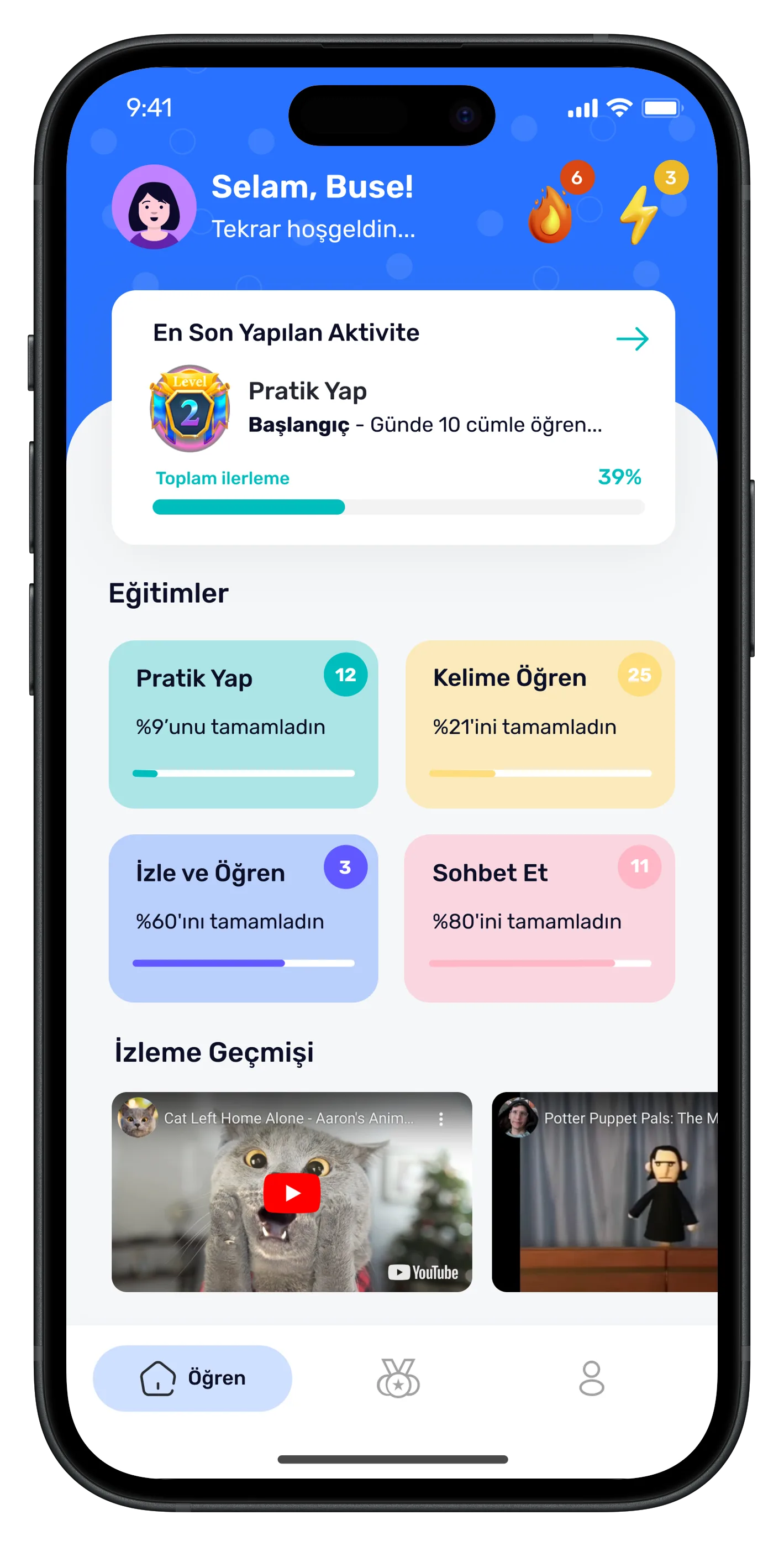 Learn English Mobile App — tasarım 4