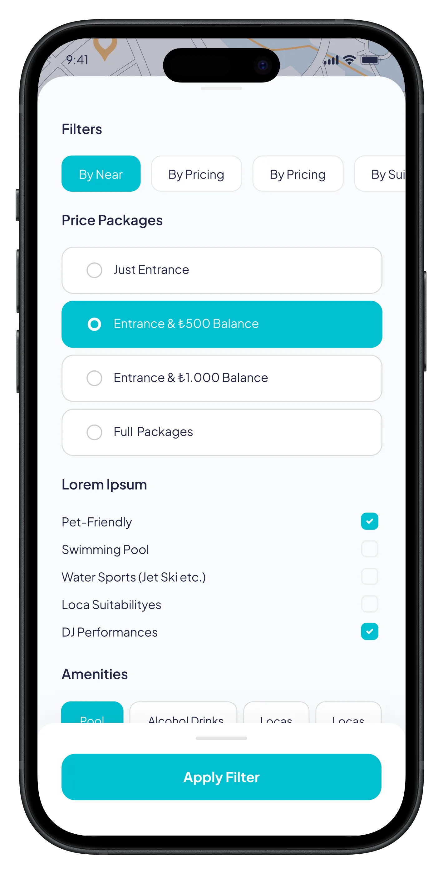Go Beach app screen