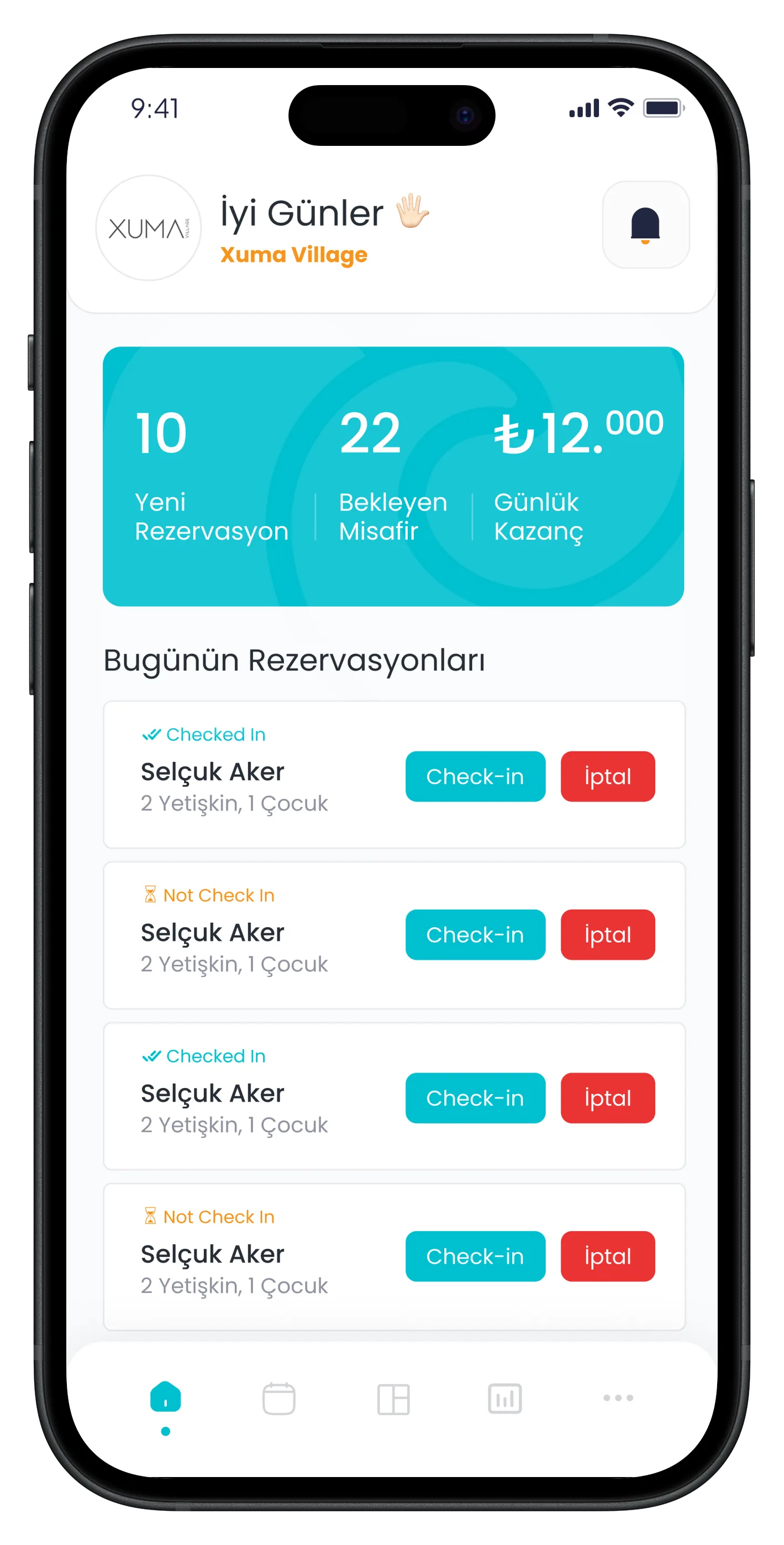 Beach Reservation Mobile App — tasarım 1