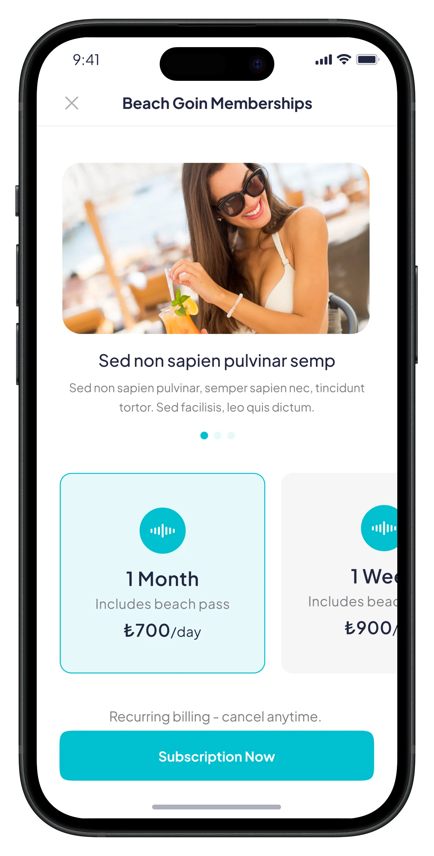 Go Beach Mobile App — tasarım 10