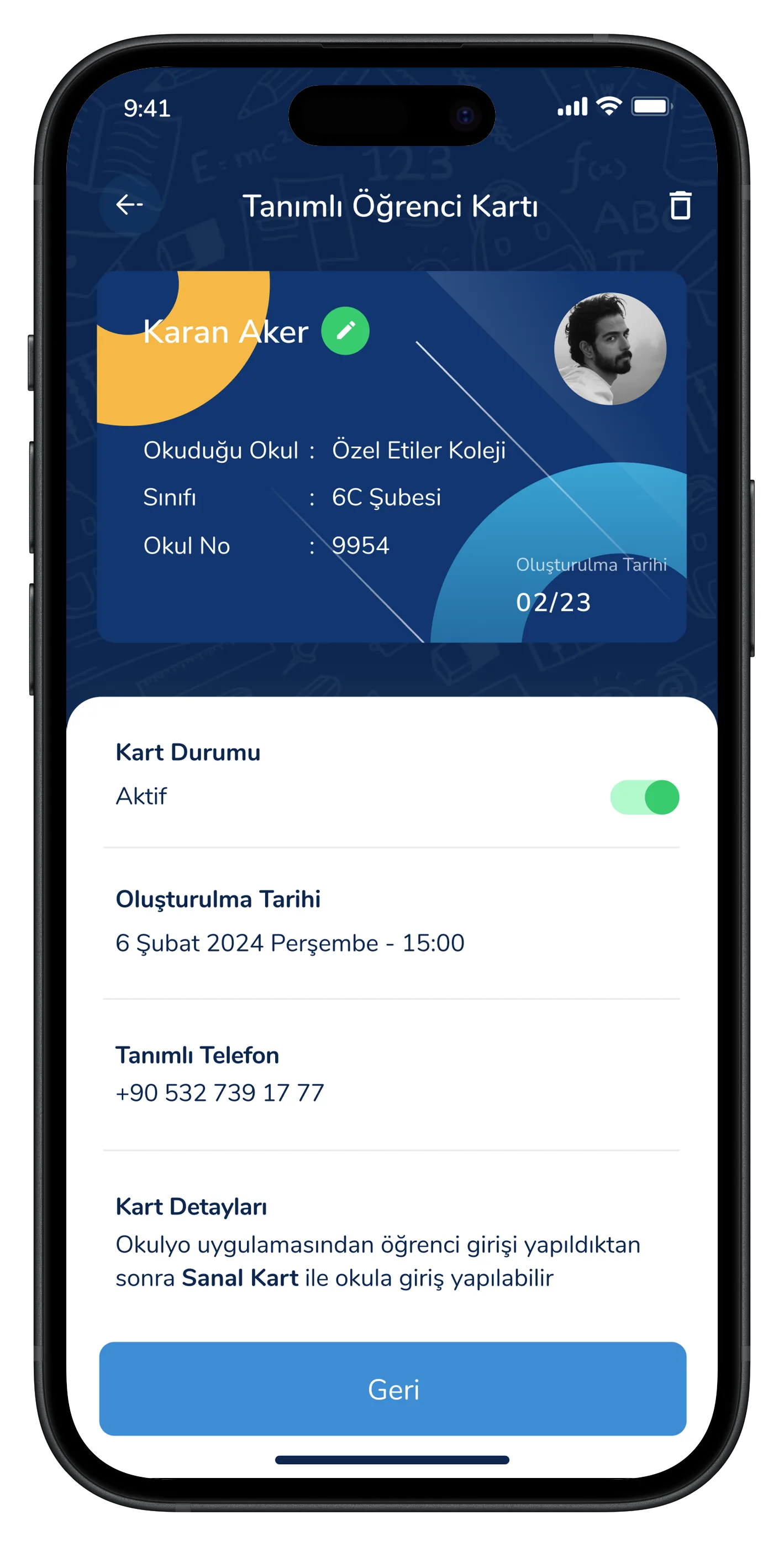Parent & Student Mobile App — tasarım 23