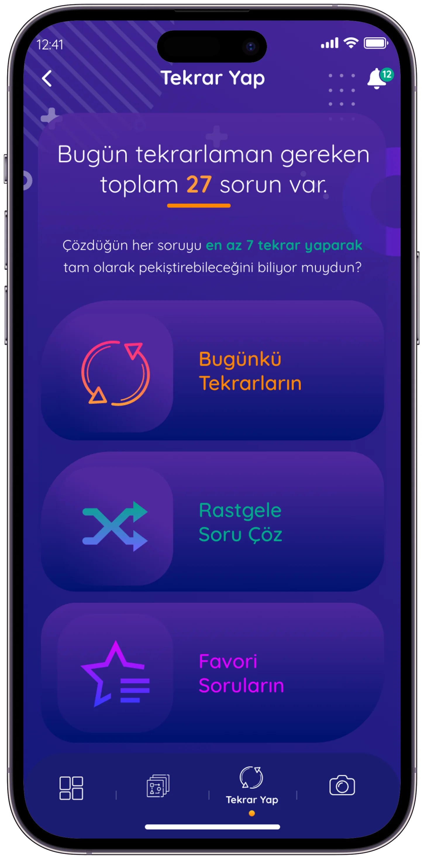 Soru Defteri Q&A App — tasarım 8