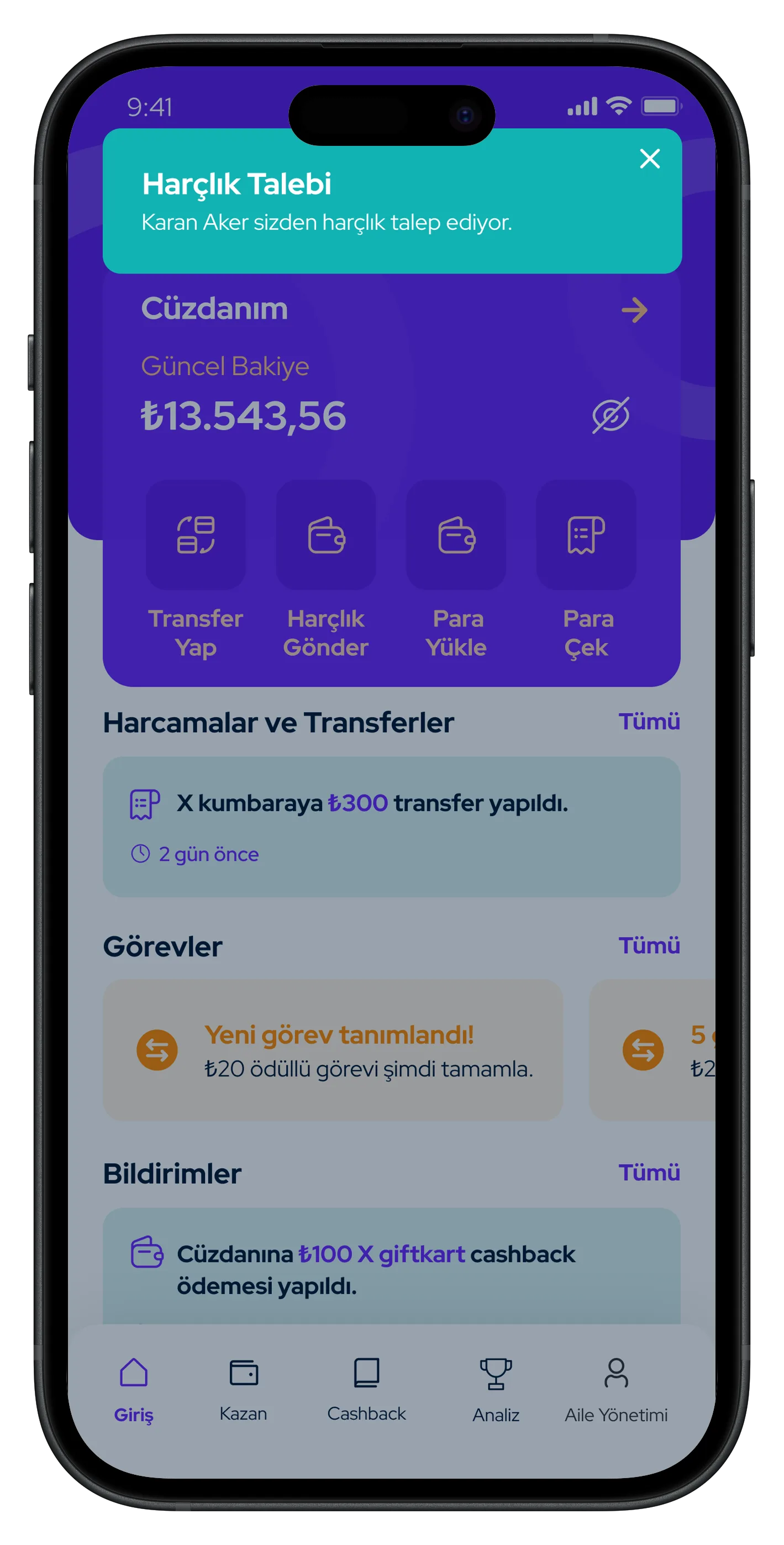 Parent & Child Finance Mobile App — tasarım 26