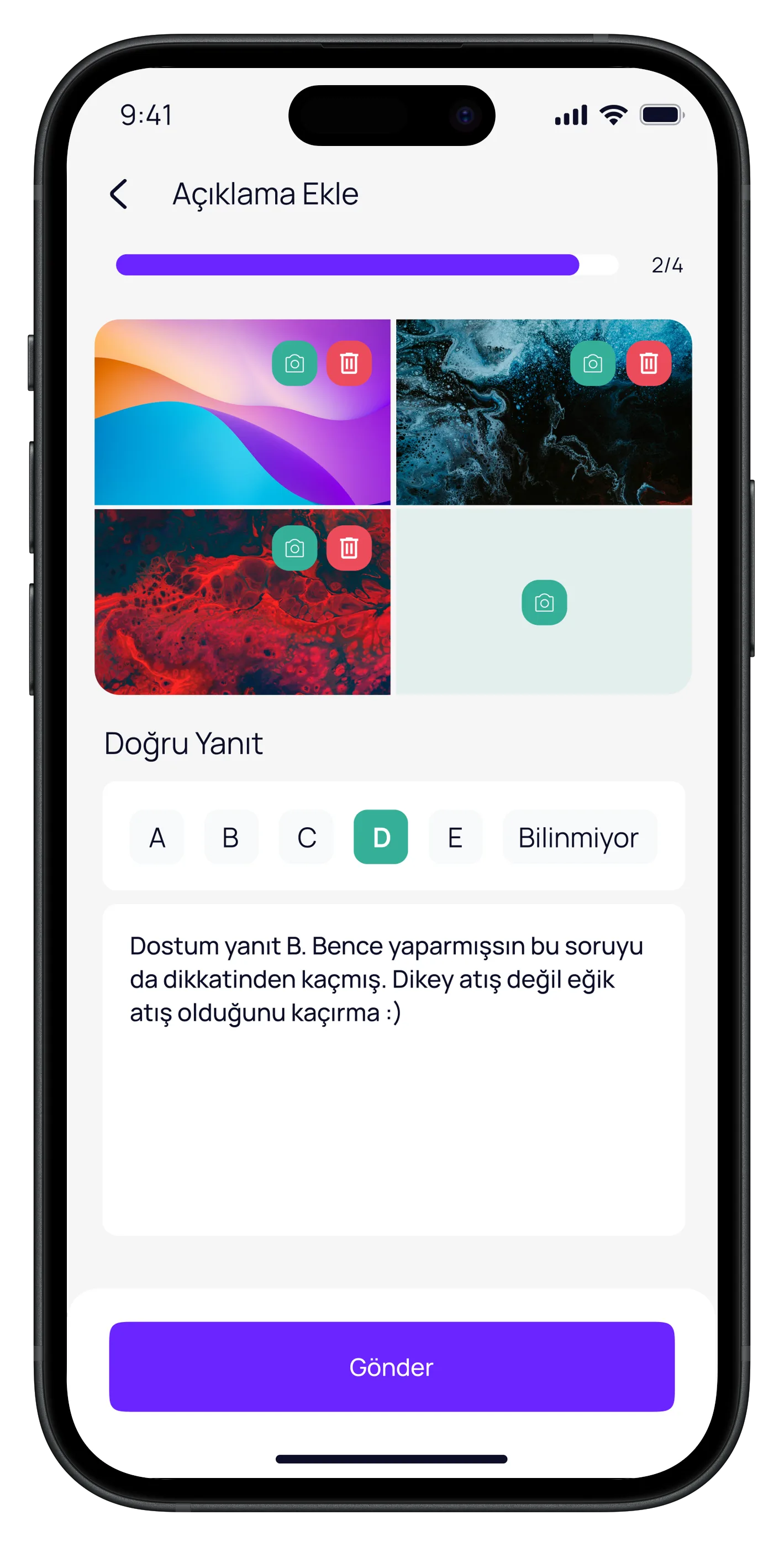 Question Based Education App — tasarım 26