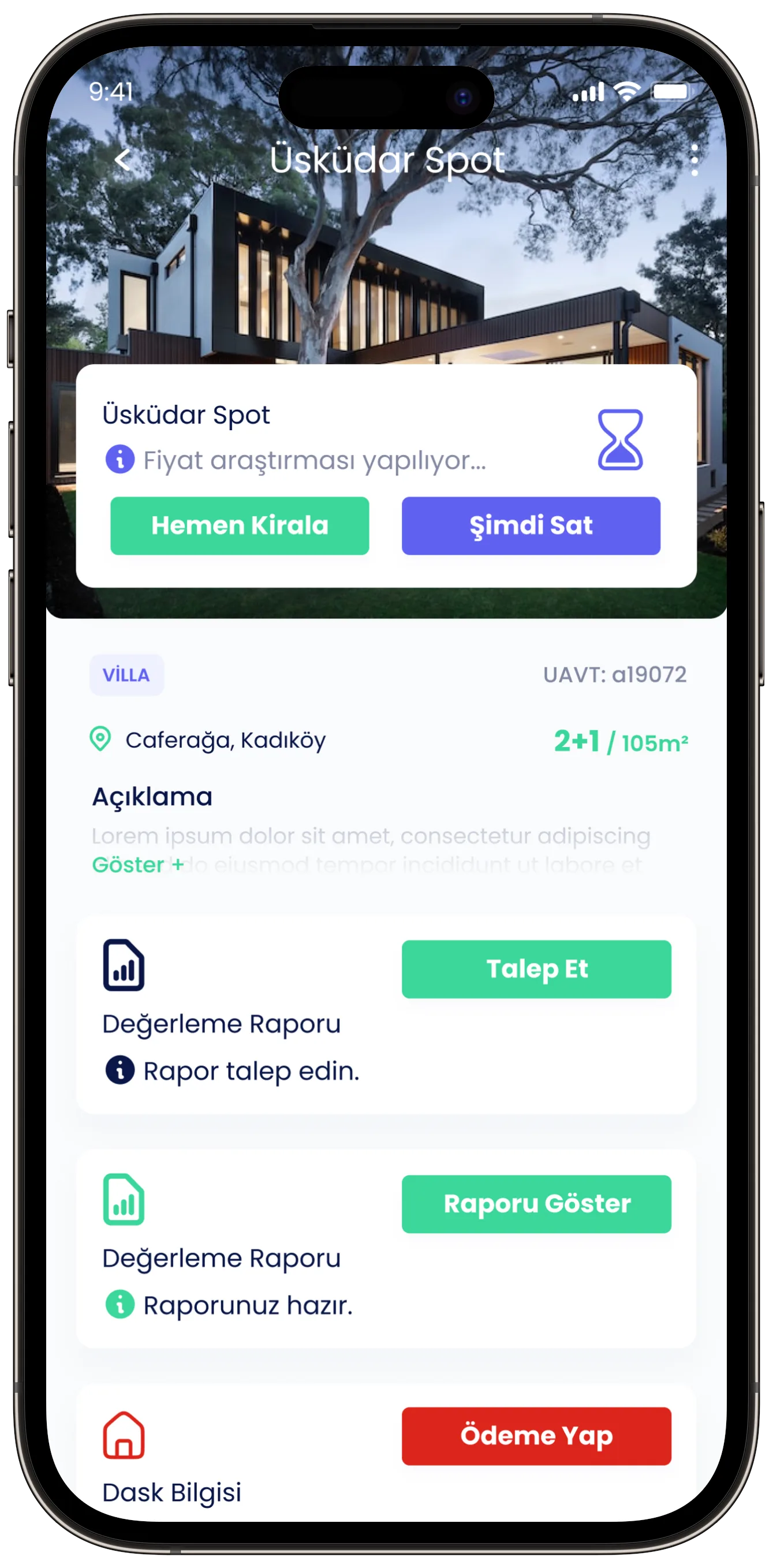 Real Estate App — tasarım 25