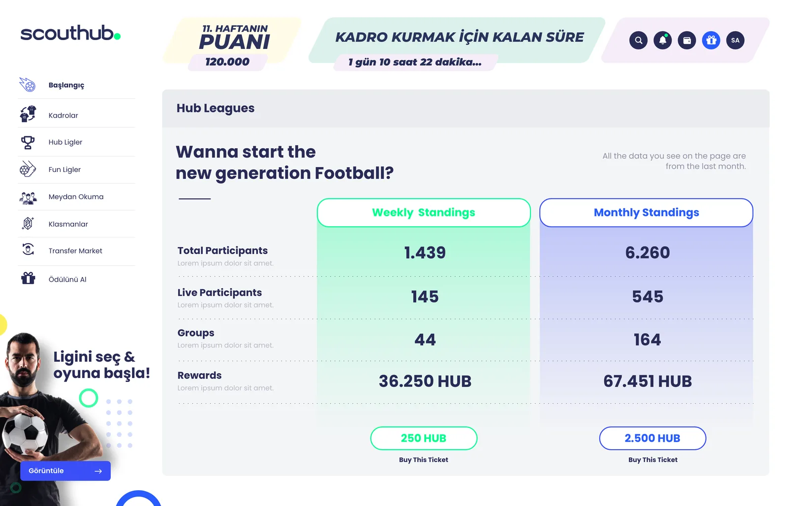 Scouthub Web App — tasarım 4