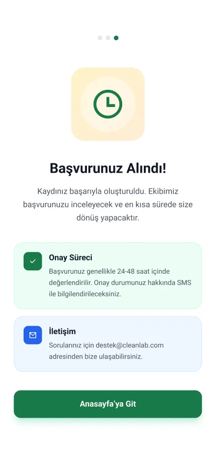 Clean Lab App — tasarım 92