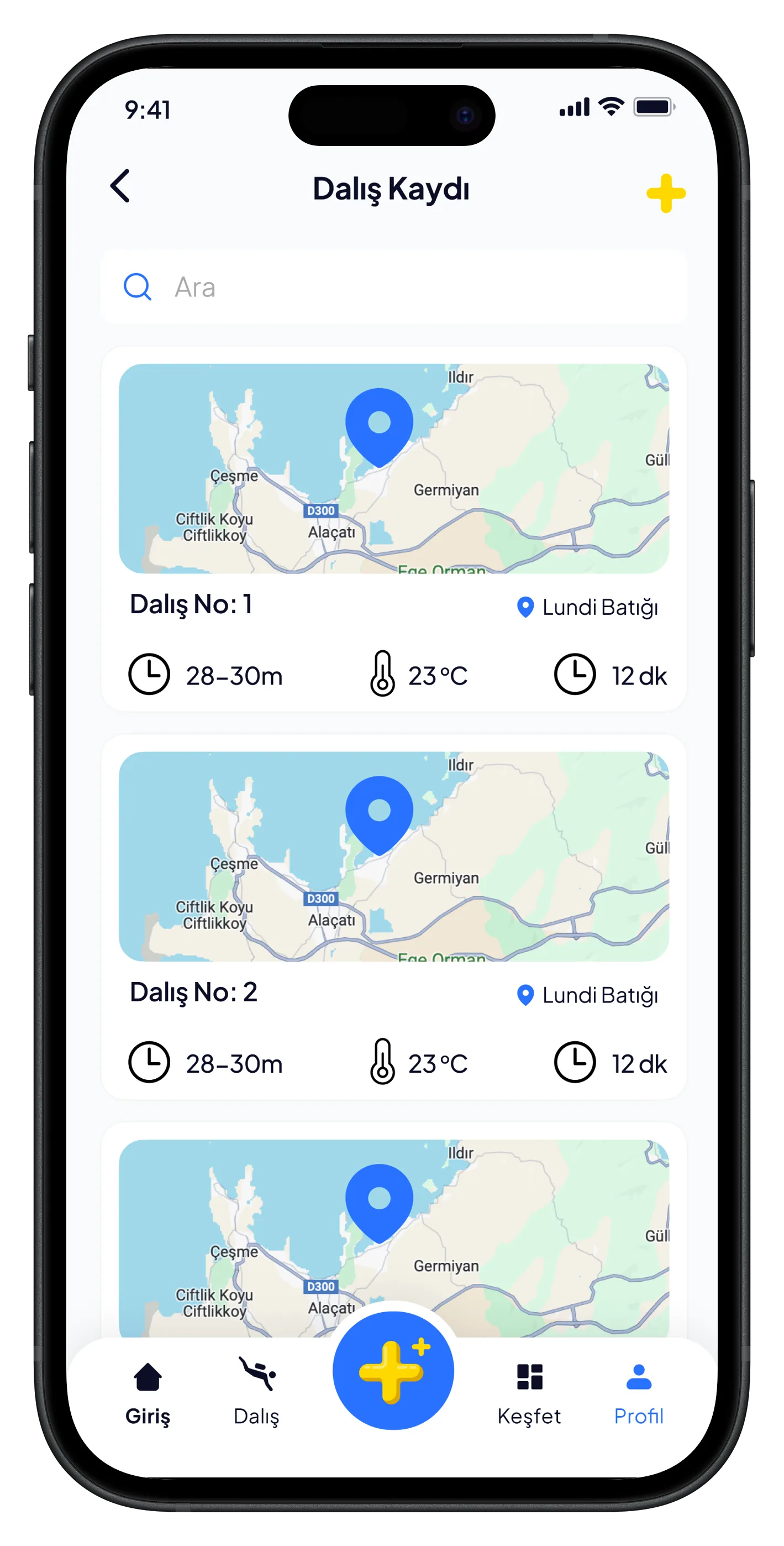 Scuba Diving Mobile App — tasarım 4