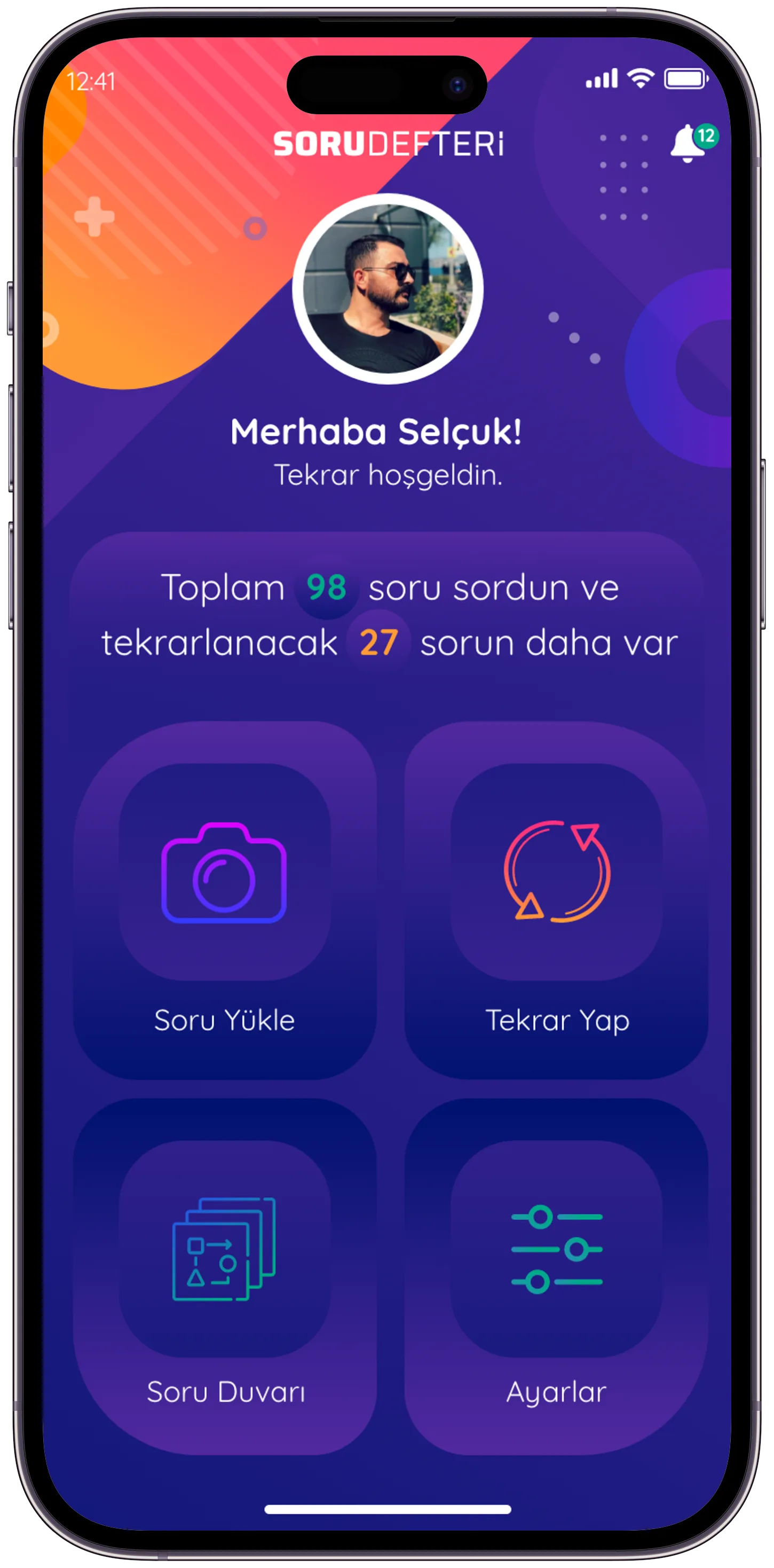 Soru Defteri Q&A App — tasarım 9