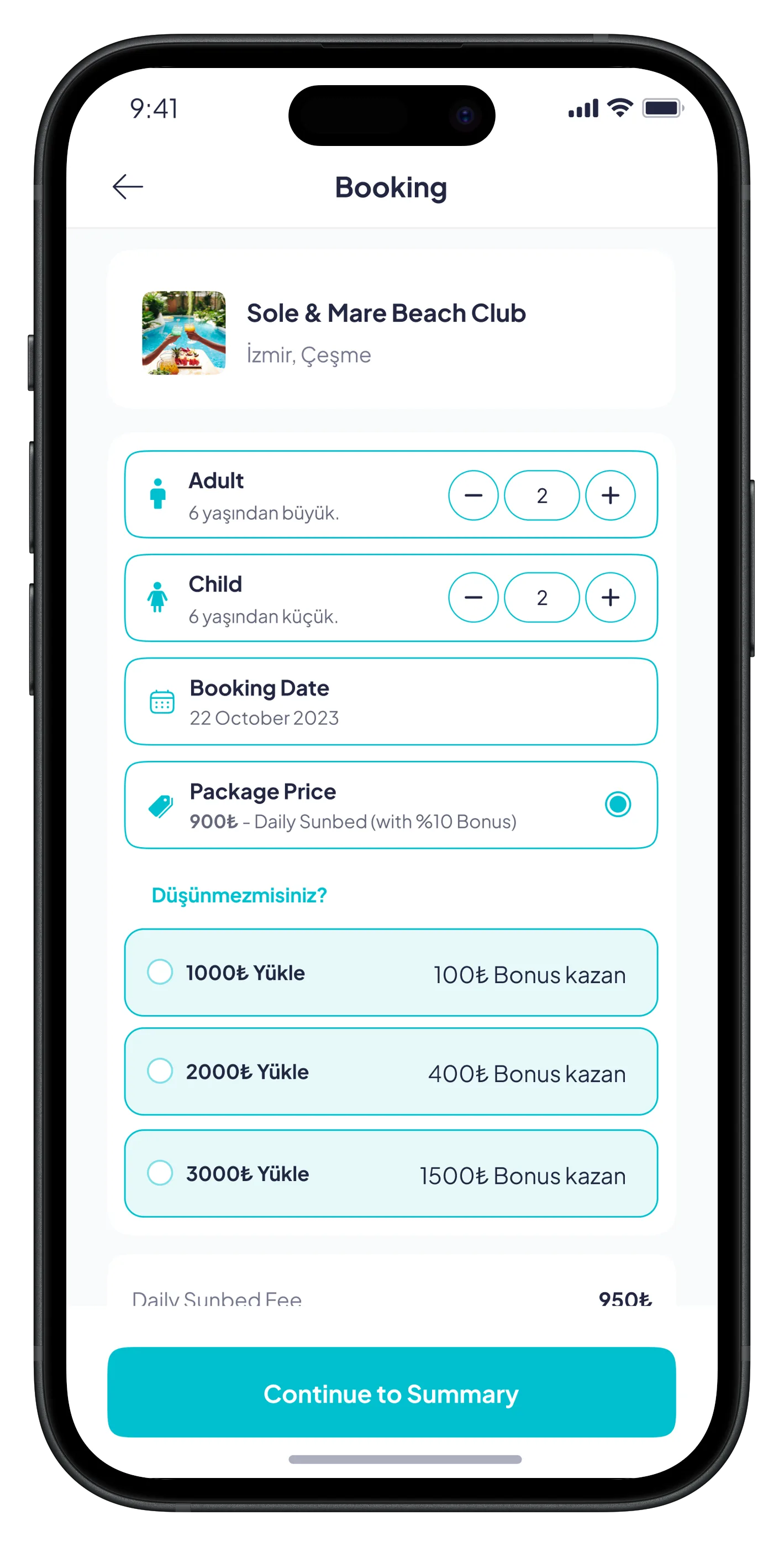 Go Beach app screen