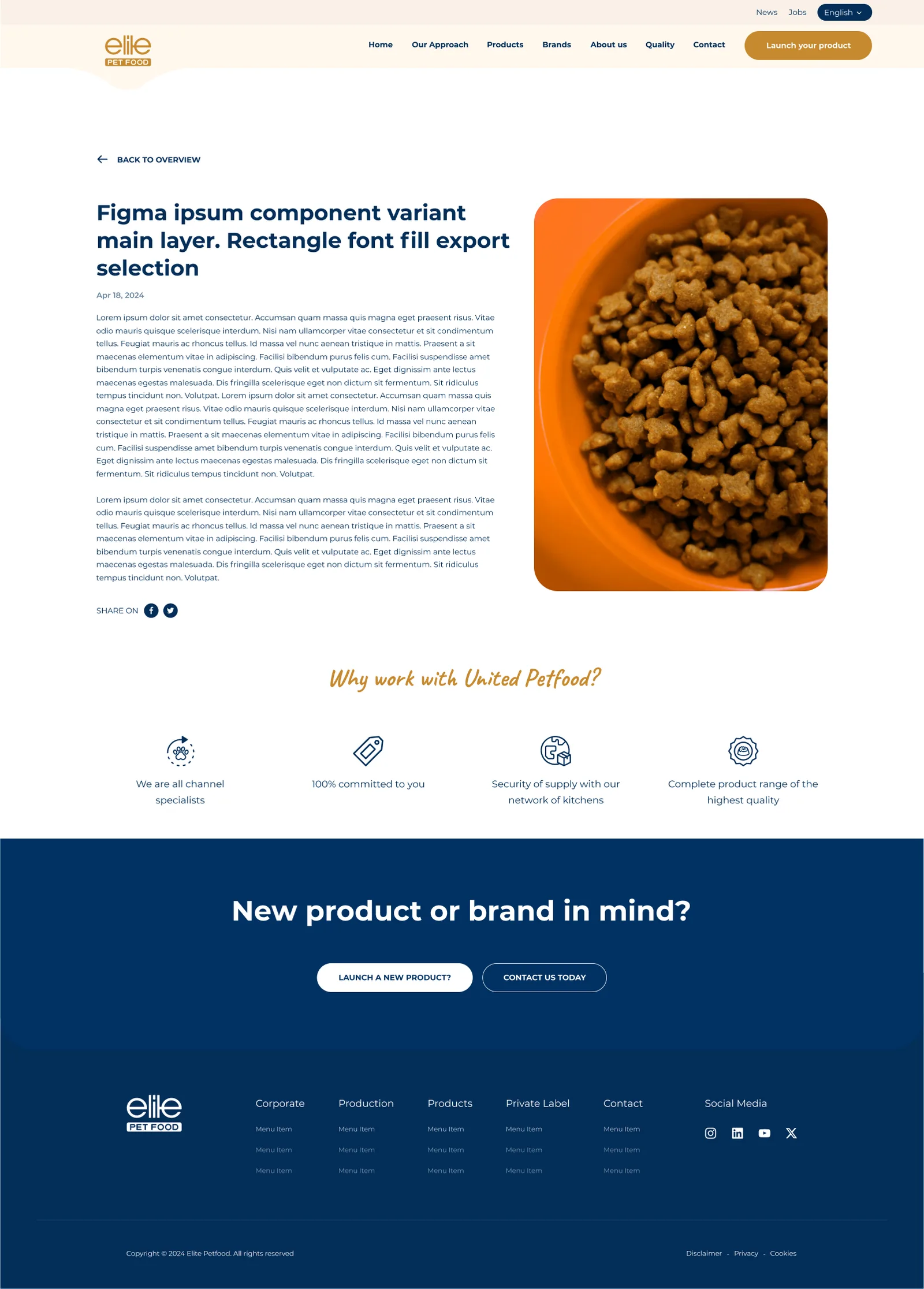 Pet Foods Corporate Website — tasarım 8