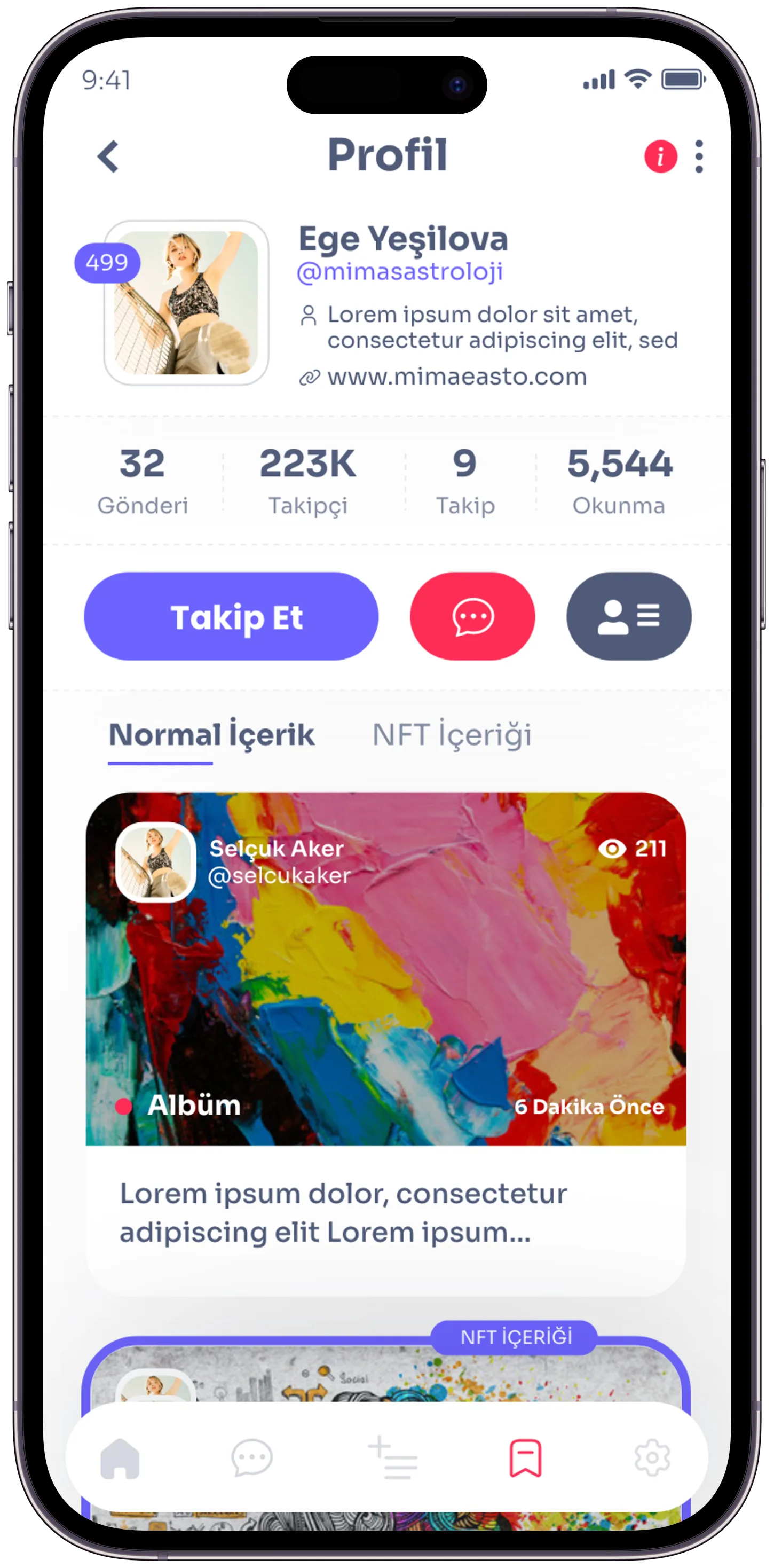 Wannart Social App — tasarım 5