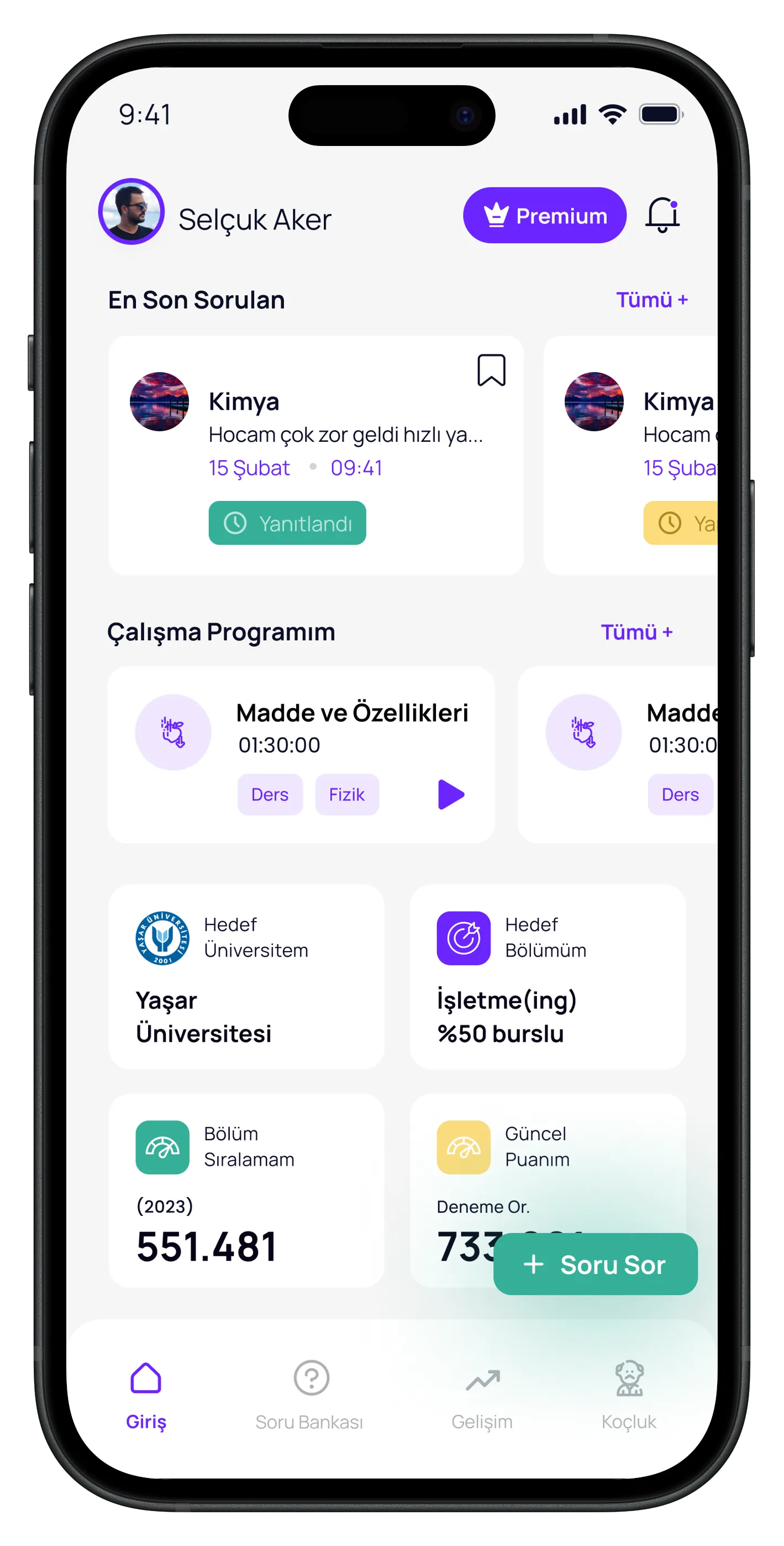 Question Based Education App — tasarım 15