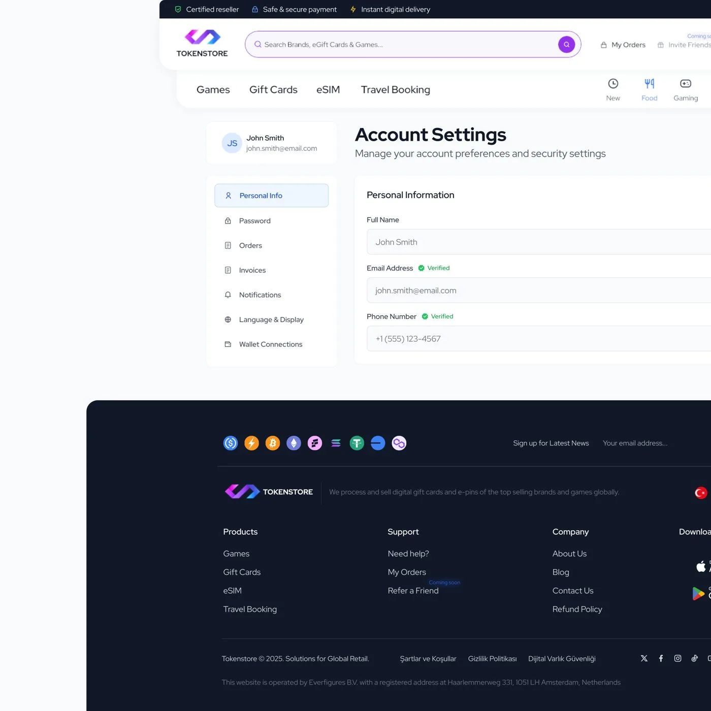 TokenStore — tasarım 3