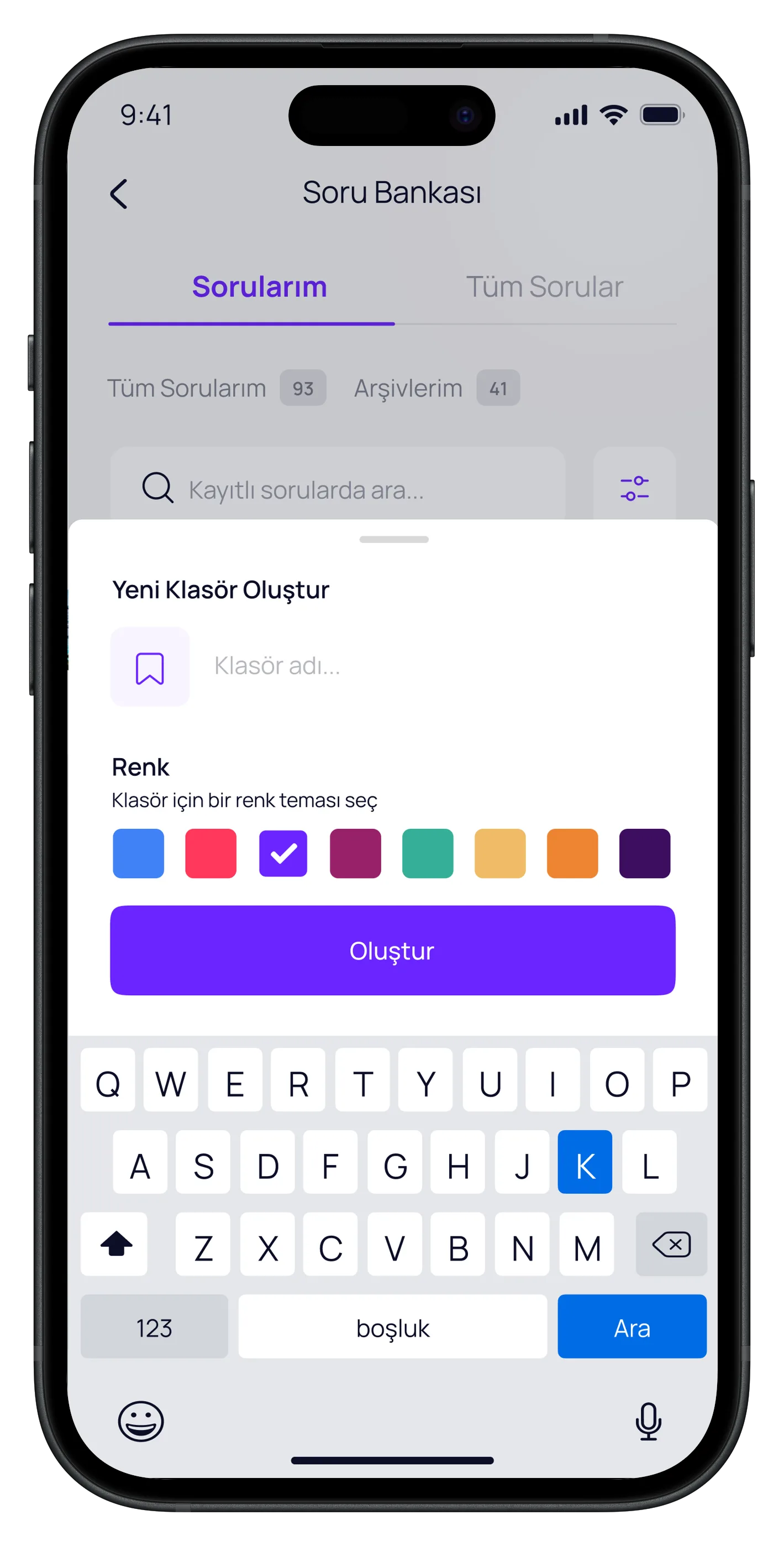 Question Based Education App — tasarım 18